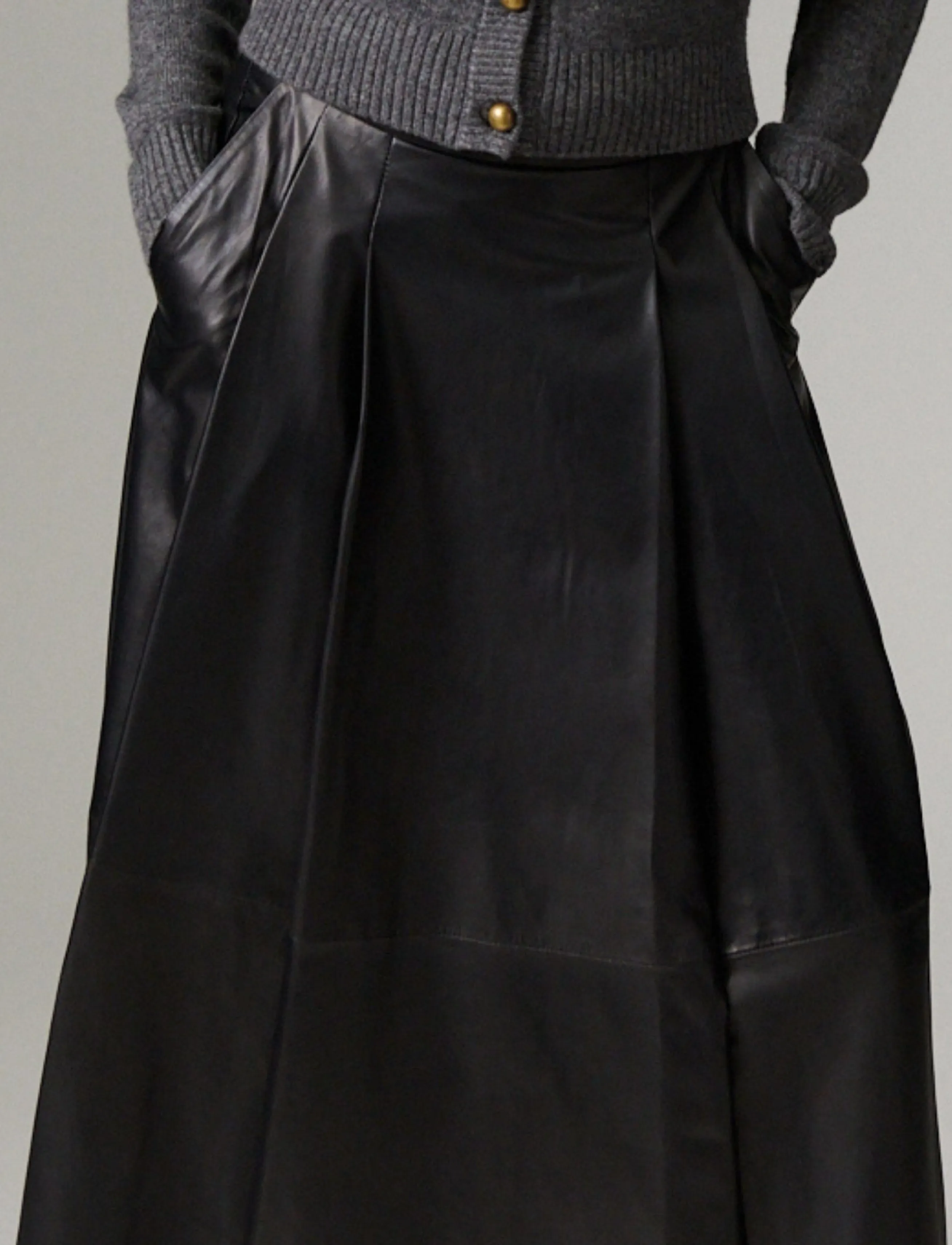 Day Birger et Mikkelsen - DAYChao - Soft Leather Lamb - plisserade kjolar - black - 4