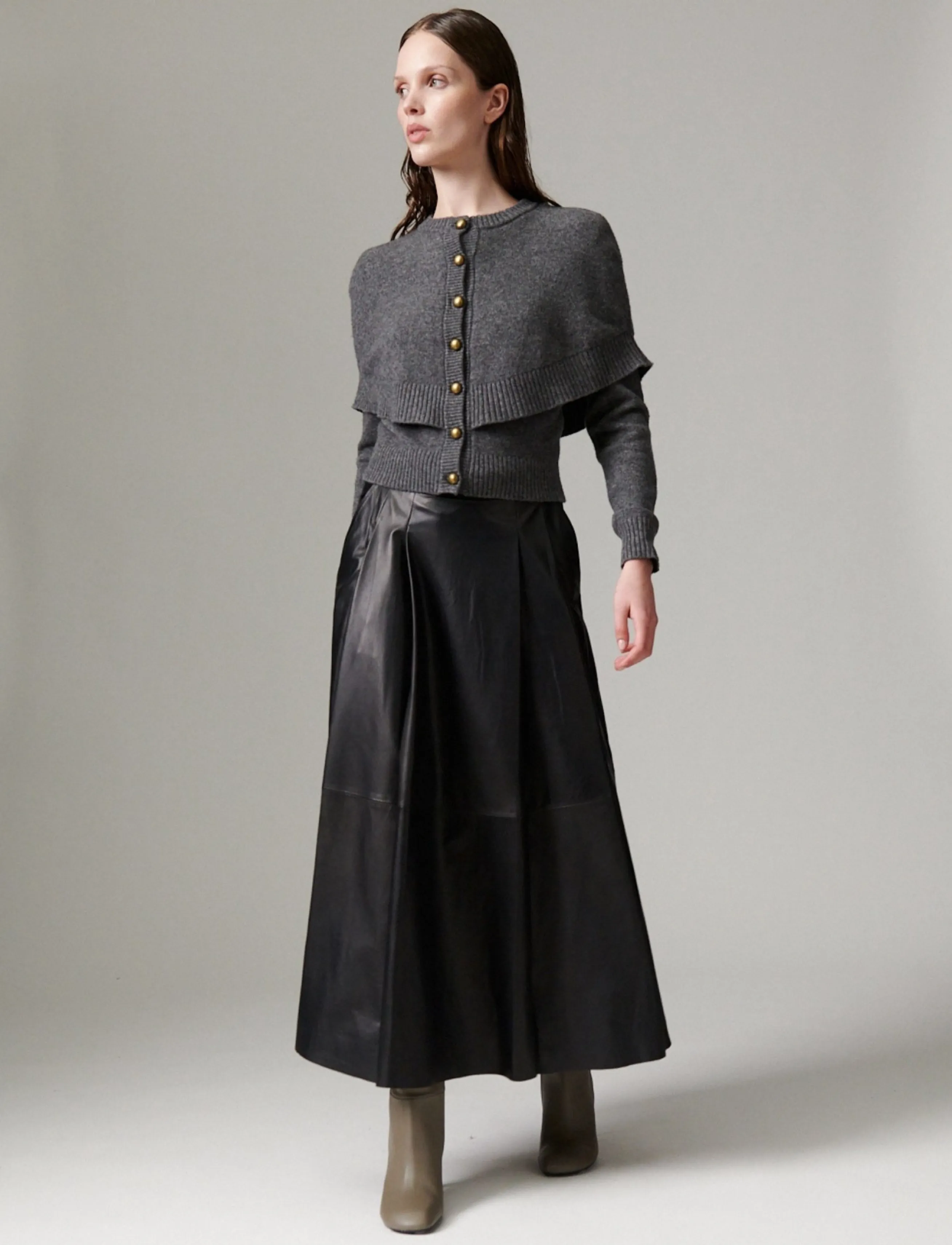 Day Birger et Mikkelsen - DAYChao - Soft Leather Lamb - plisserade kjolar - black - 5