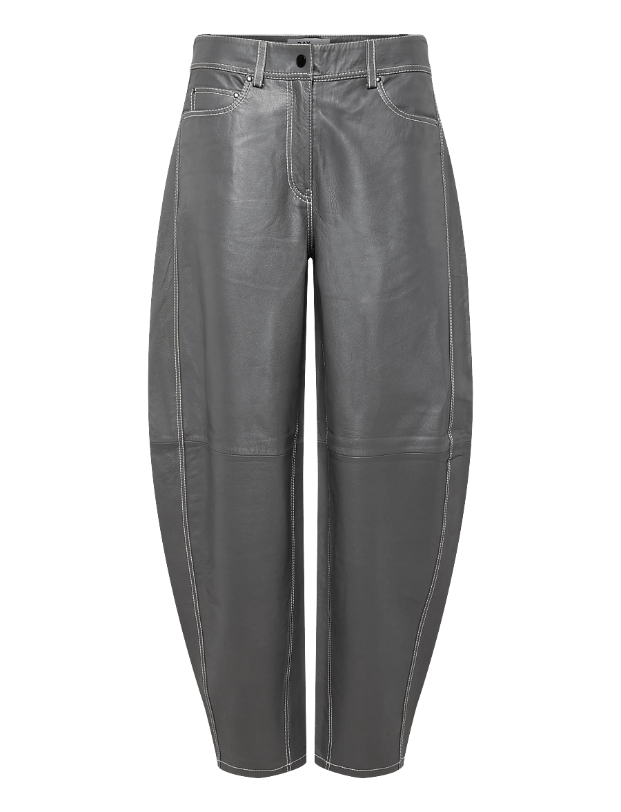 Day Birger et Mikkelsen - DAYBarrollo - Soft Lamb Leather - barrel-bukser - medium grey leather - 1