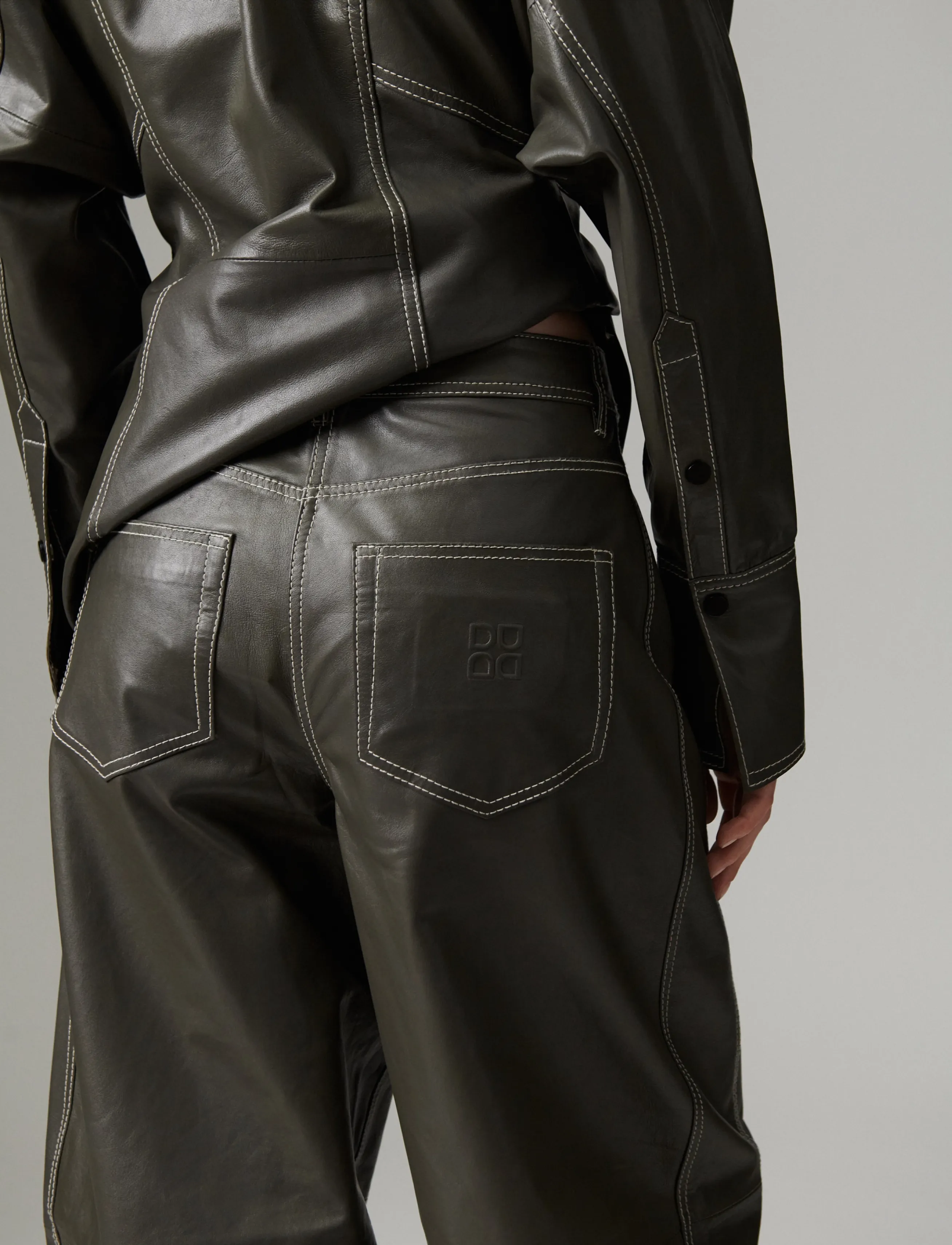 Day Birger et Mikkelsen - DAYBarrollo - Soft Lamb Leather - barrel-bukser - medium grey leather - 3