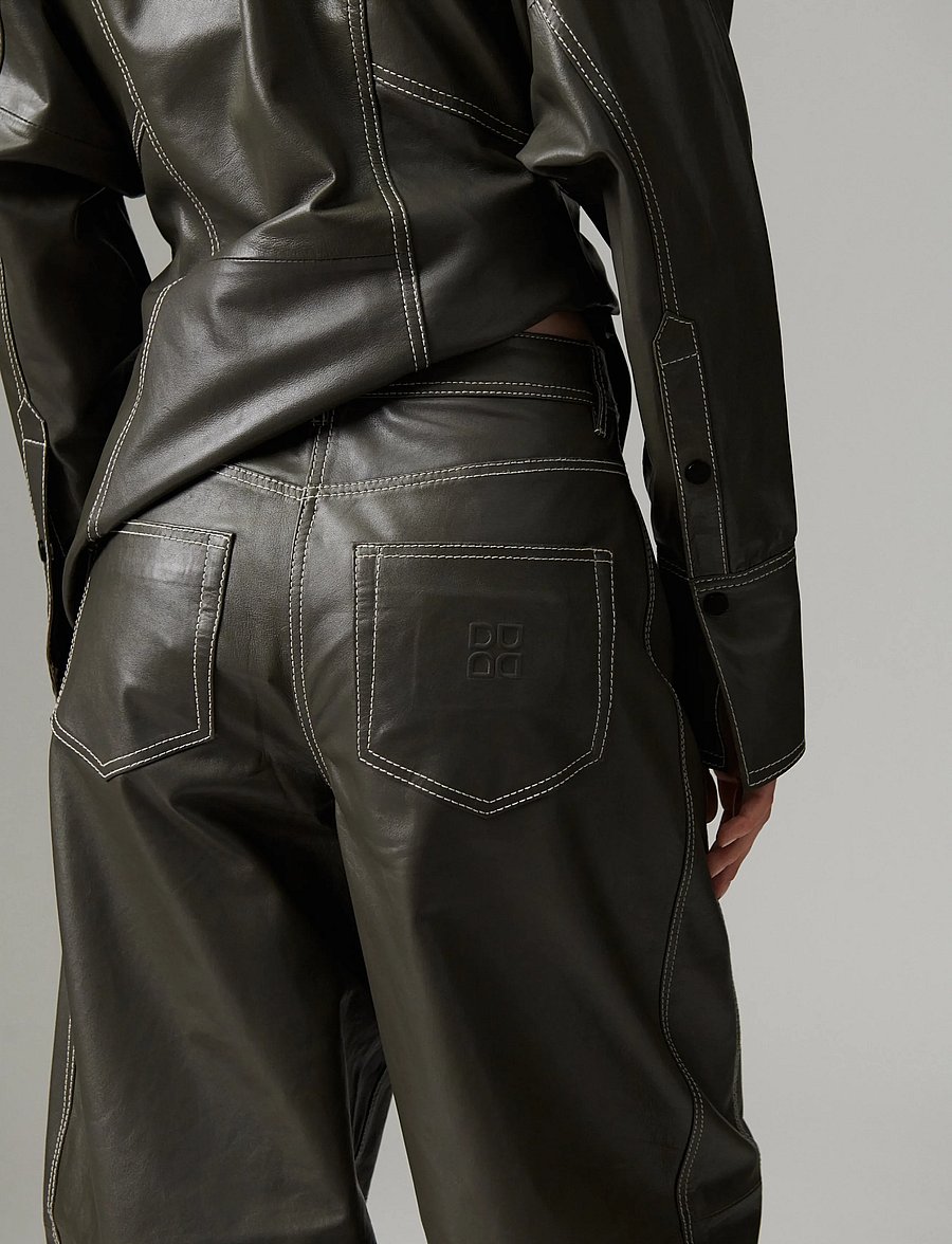 Day Birger et Mikkelsen - DAYBarrollo - Soft Lamb Leather - barrel-bukser - medium grey leather - 3
