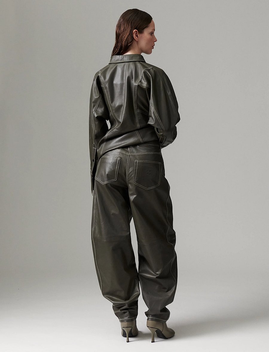 Day Birger et Mikkelsen - DAYBarrollo - Soft Lamb Leather - barrel-bukser - medium grey leather - 4