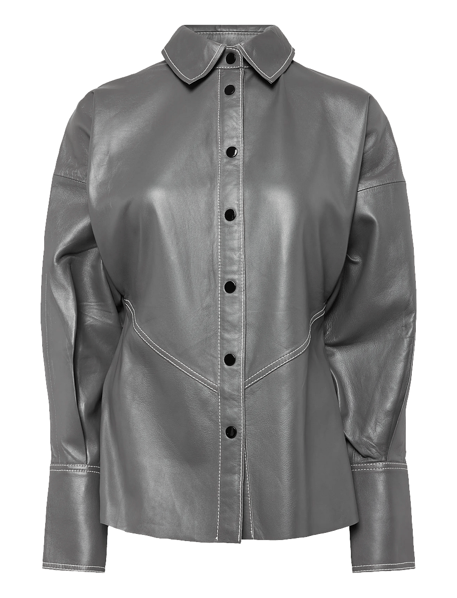 Day Birger et Mikkelsen - DAYPixie - Soft Leather Lamb - langärmlige hemden - medium grey leather - 1