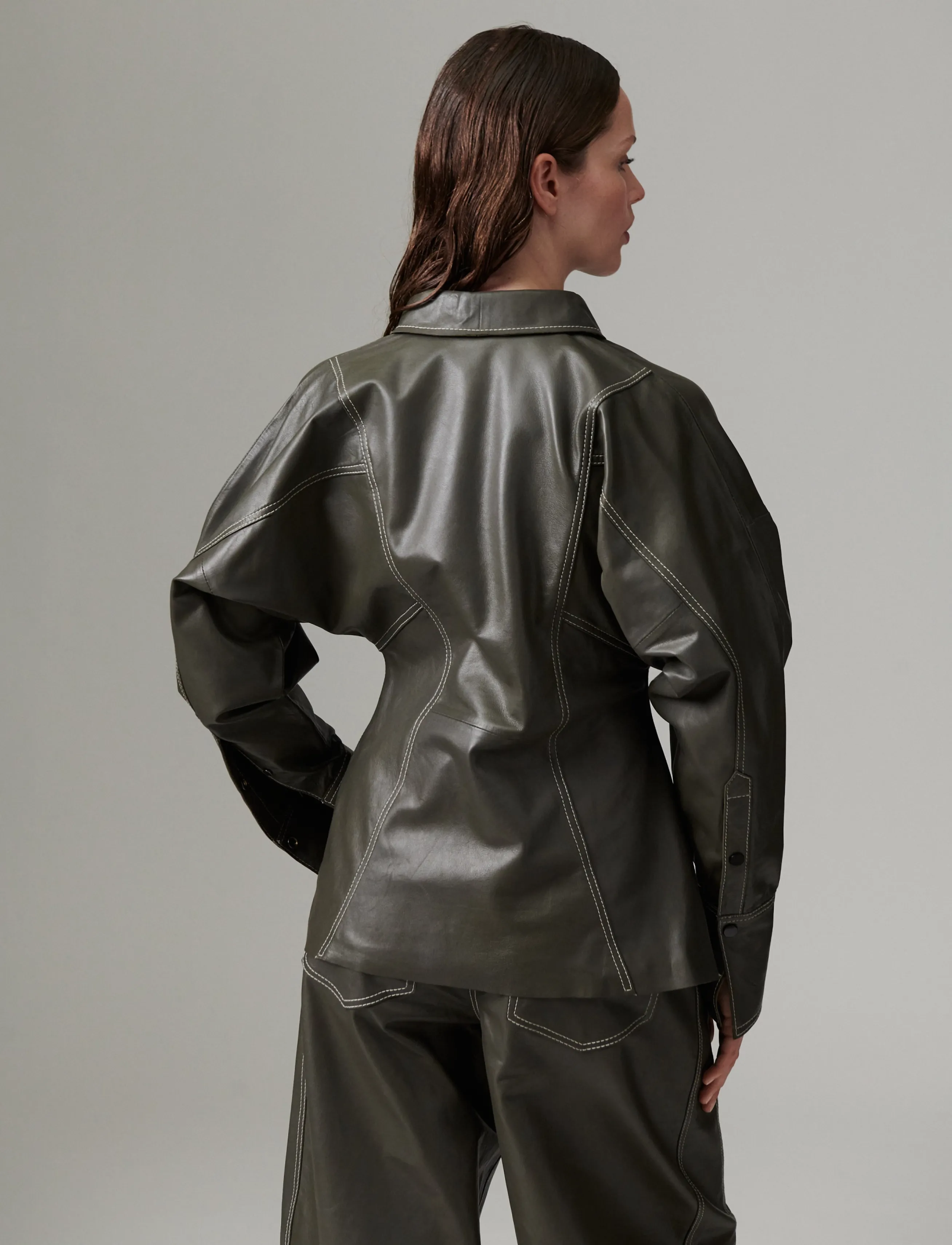 Day Birger et Mikkelsen - DAYPixie - Soft Leather Lamb - langärmlige hemden - medium grey leather - 3