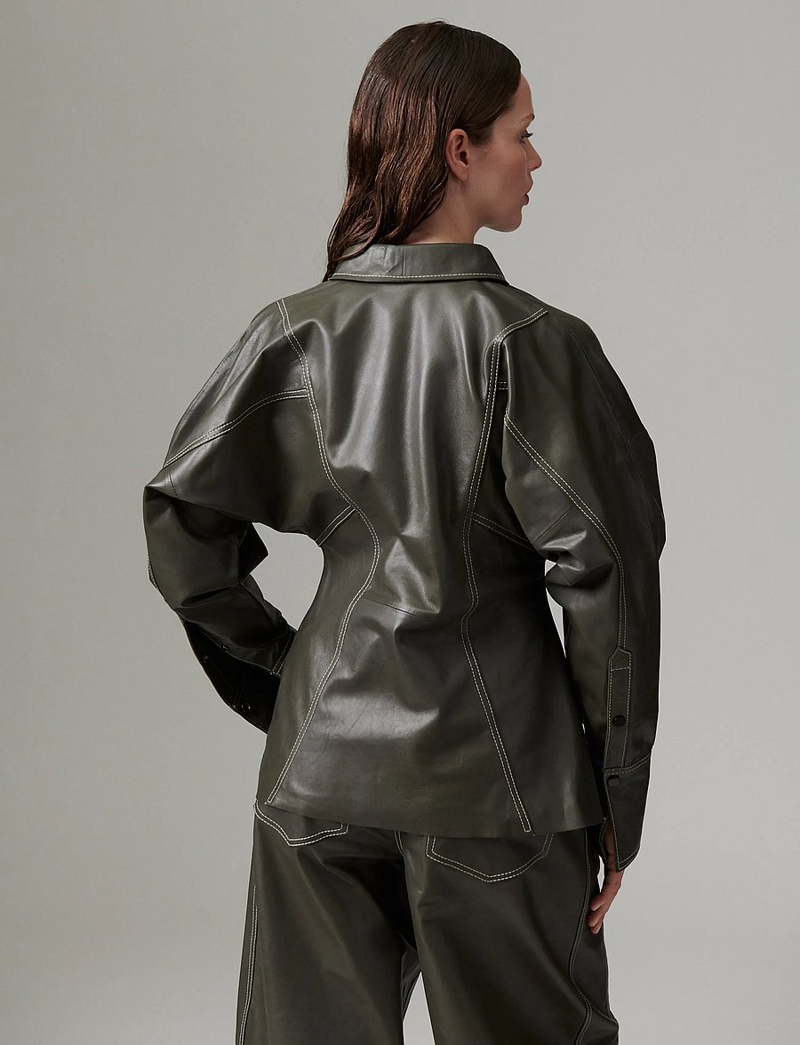 Day Birger et Mikkelsen - DAYPixie - Soft Leather Lamb - langärmlige hemden - medium grey leather - 3