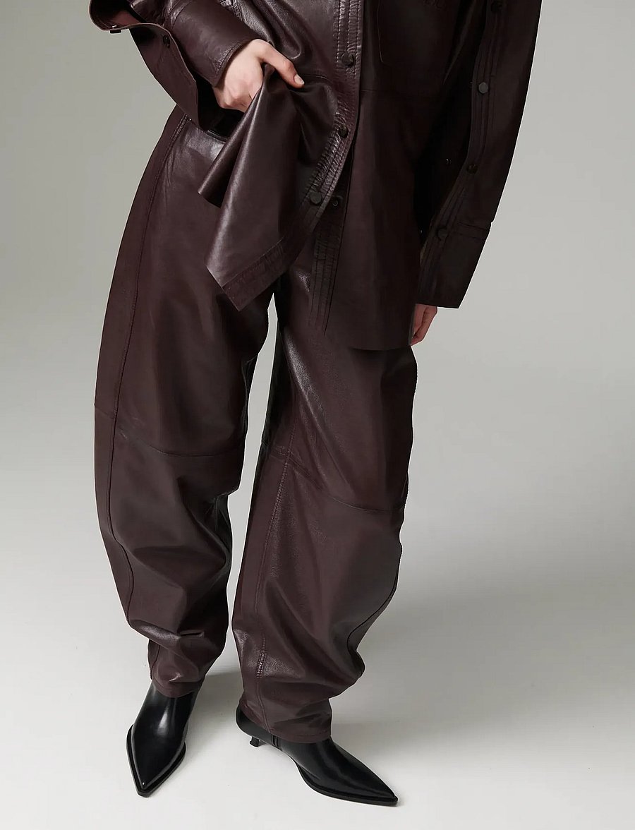 Day Birger et Mikkelsen - DAYBarrollo - Polished Lamb - hosen mit geradem bein - fudge - 0