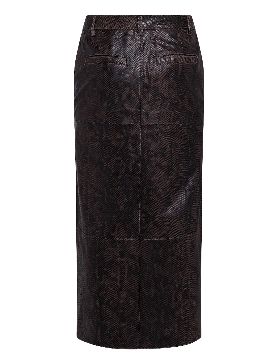 Day Birger et Mikkelsen - DAYAnna - Sneaky Leather - lædernederdele - brown snakey - 2