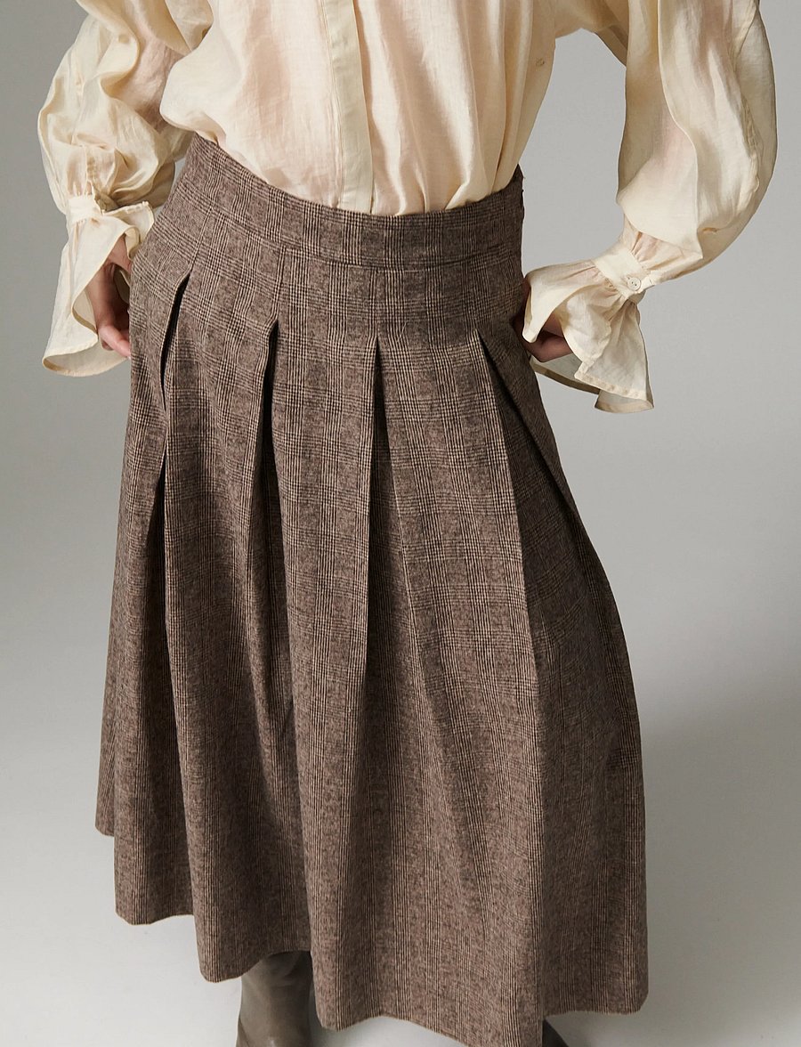 Day Birger et Mikkelsen - DAYChai - Tartan - plisserede nederdele - brown check - 0