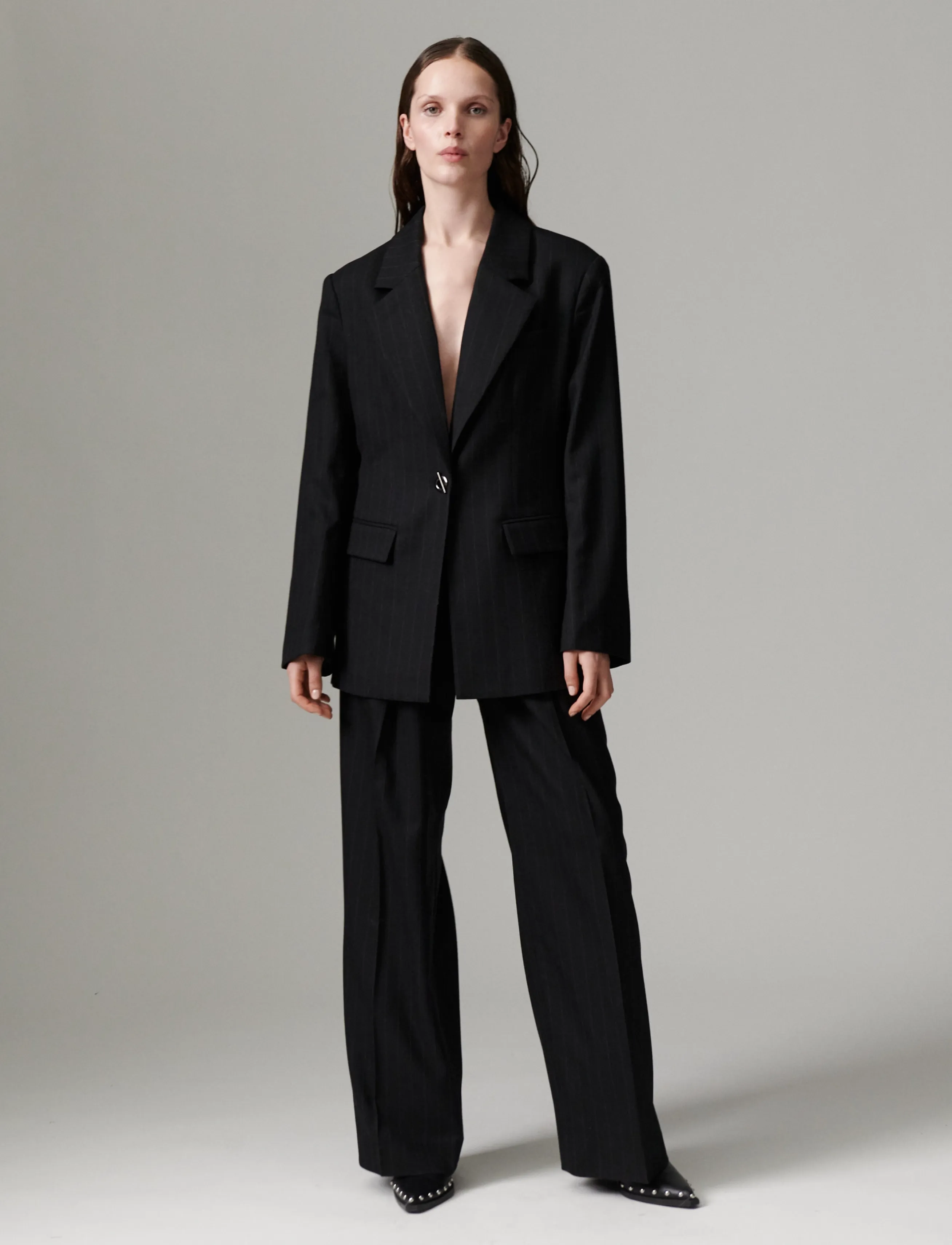 Day Birger et Mikkelsen - DAYBono - Pinstripe - enkeltradede blazere - black pinstripe - 4
