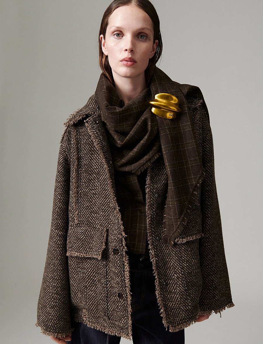 Day Birger et Mikkelsen - DAYHarry - Wool Structure - tunna kappor - brown twill - 0