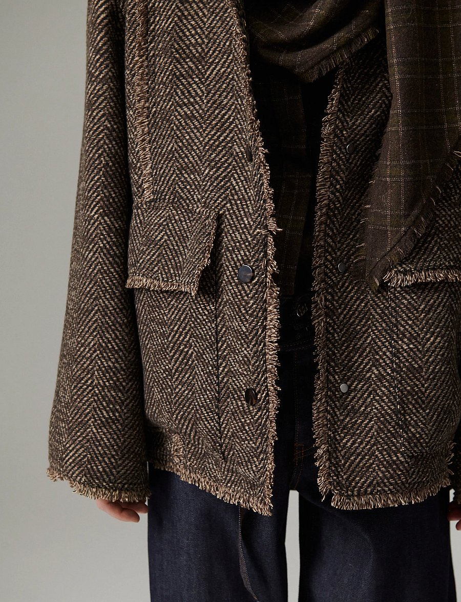 Day Birger et Mikkelsen - DAYHarry - Wool Structure - tunna kappor - brown twill - 3