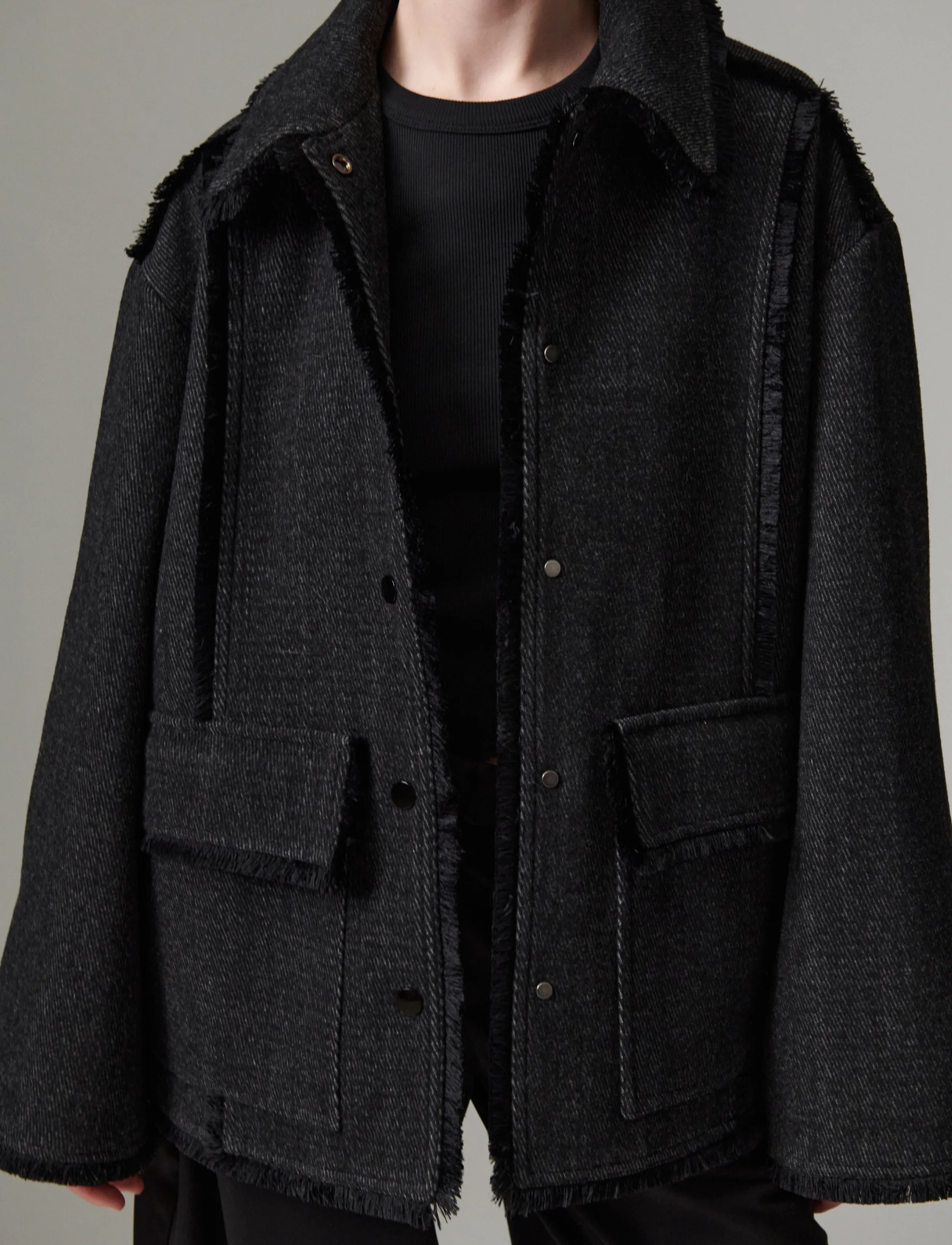 Day Birger et Mikkelsen - DAYHarry - Wool Structure - tunna kappor - grey twill - 0
