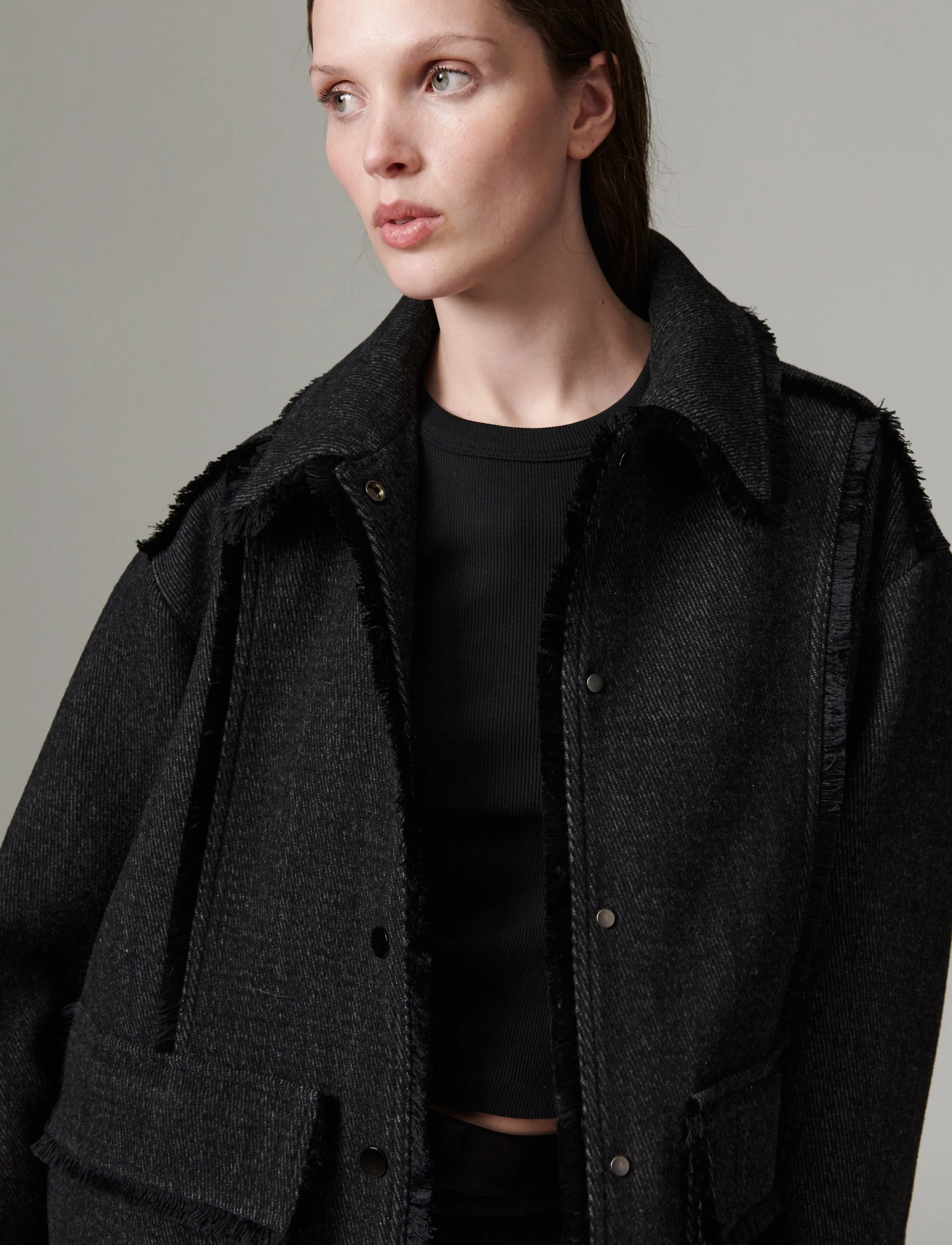 Day Birger et Mikkelsen - DAYHarry - Wool Structure - tunna kappor - grey twill - 4