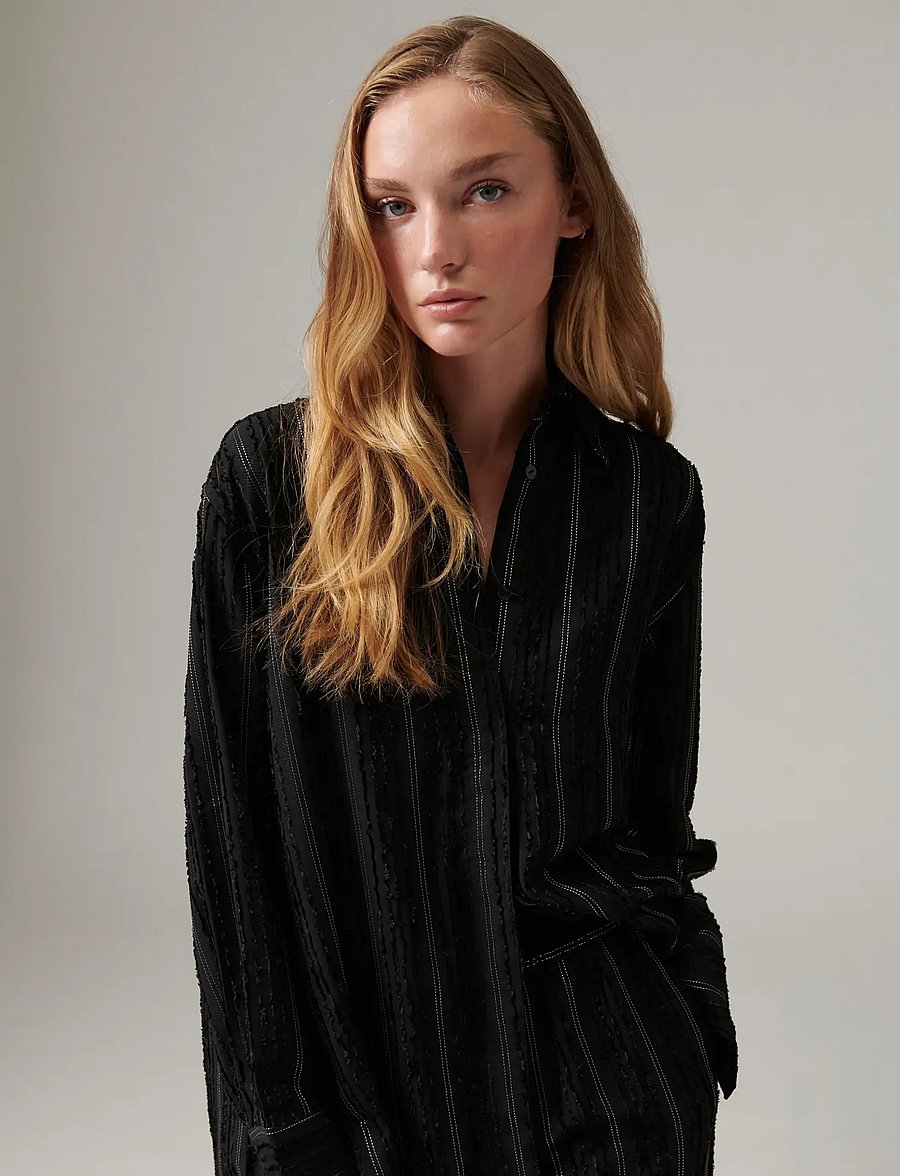 Day Birger et Mikkelsen - DAYZoe - Raw Stripes - långärmade skjortor - black - 0