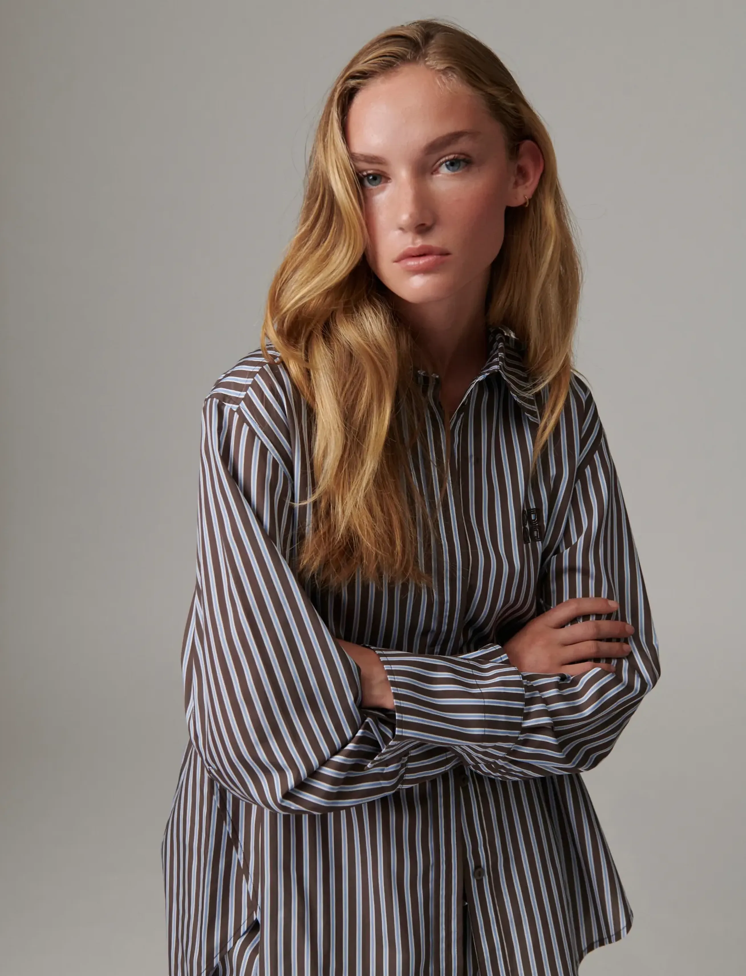 Day Birger et Mikkelsen DAYZoe - Ligne - Hemden - BROWN STRIPE / brown