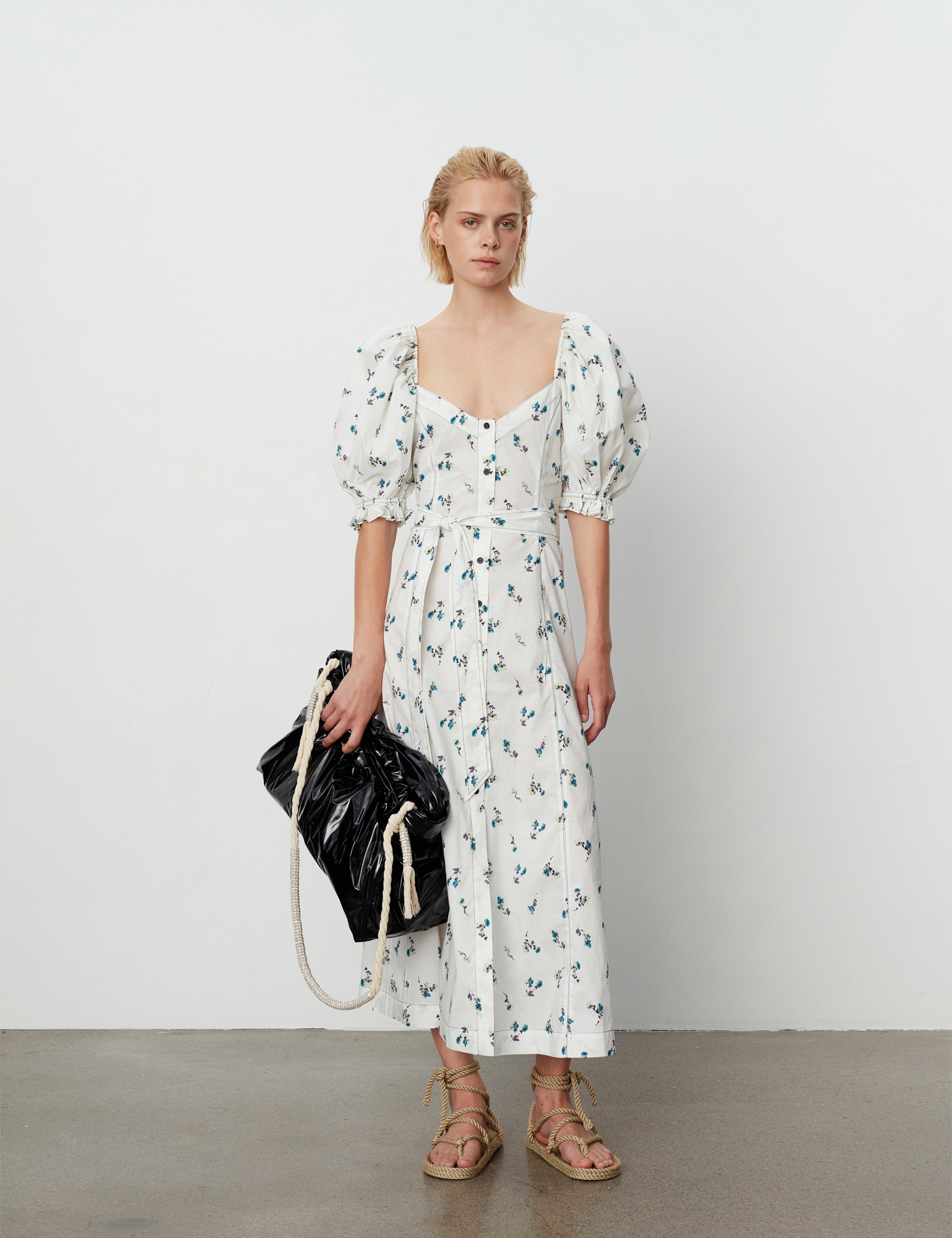 Day Birger et Mikkelsen Cynthia - Flower Bouquet - Kjoler - PETROL BOUQUET / white