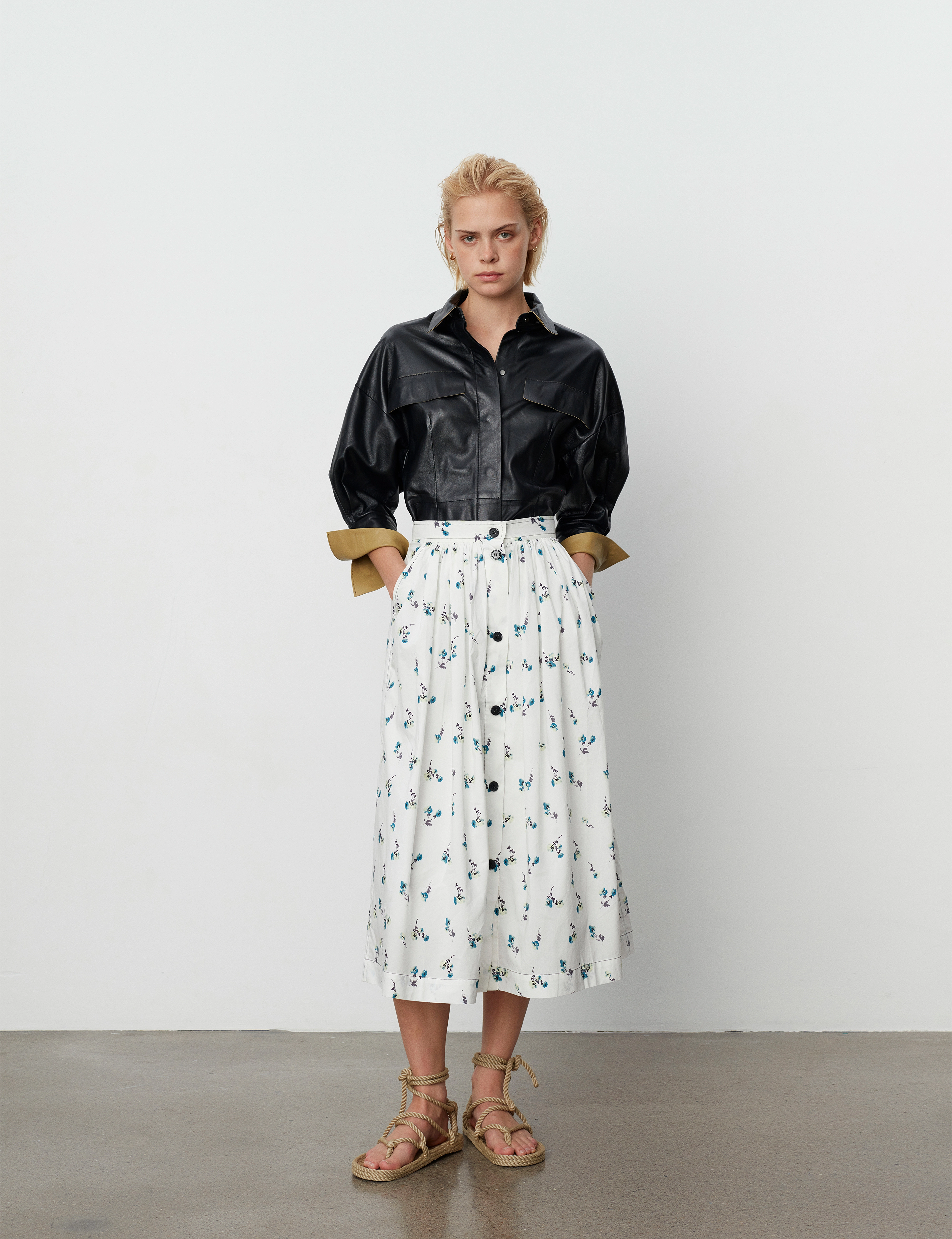 Day Birger et Mikkelsen - Edith - Flower Bouquet - midi skirts - petrol bouquet - 3