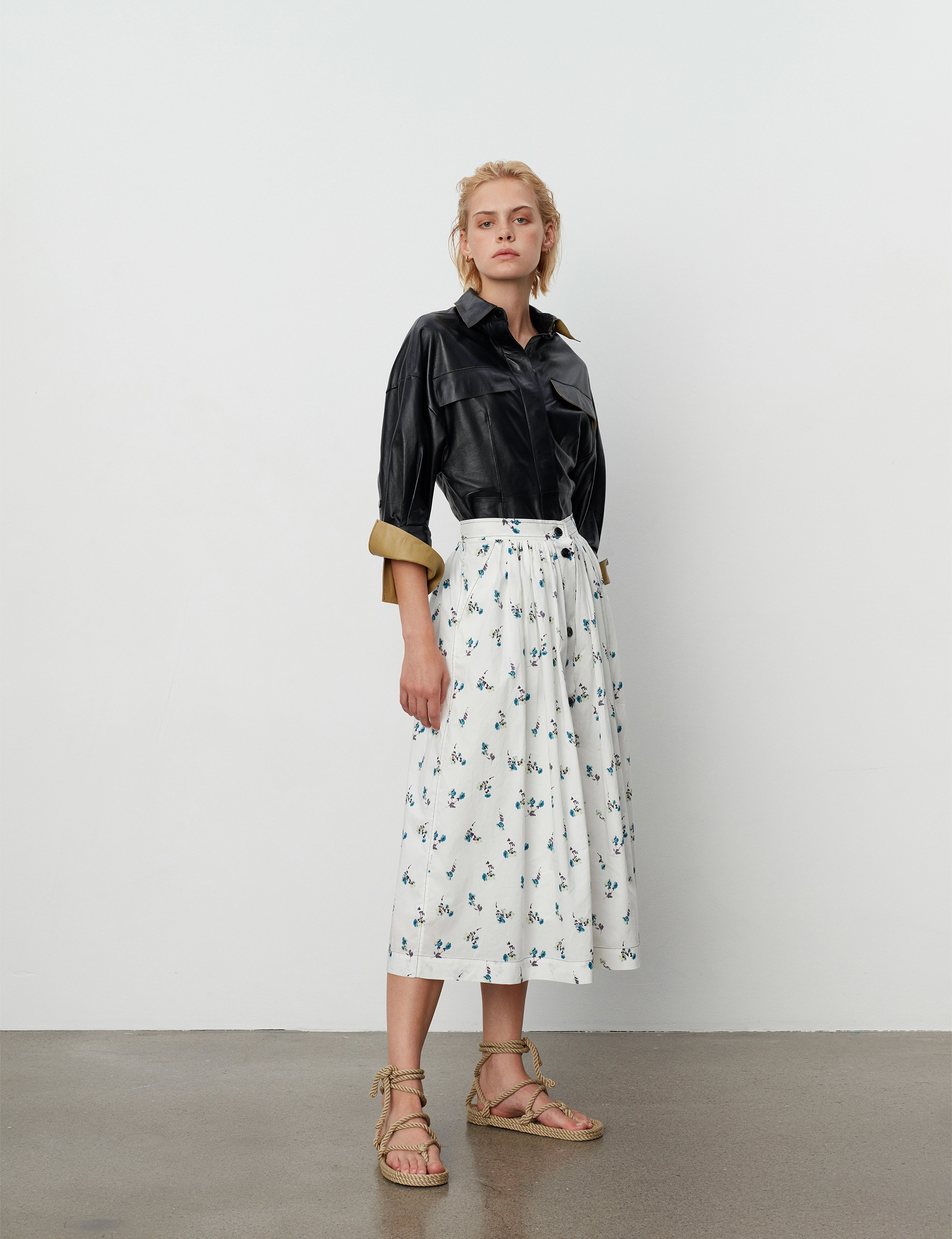 Day Birger et Mikkelsen - Edith - Flower Bouquet - midi skirts - petrol bouquet - 4