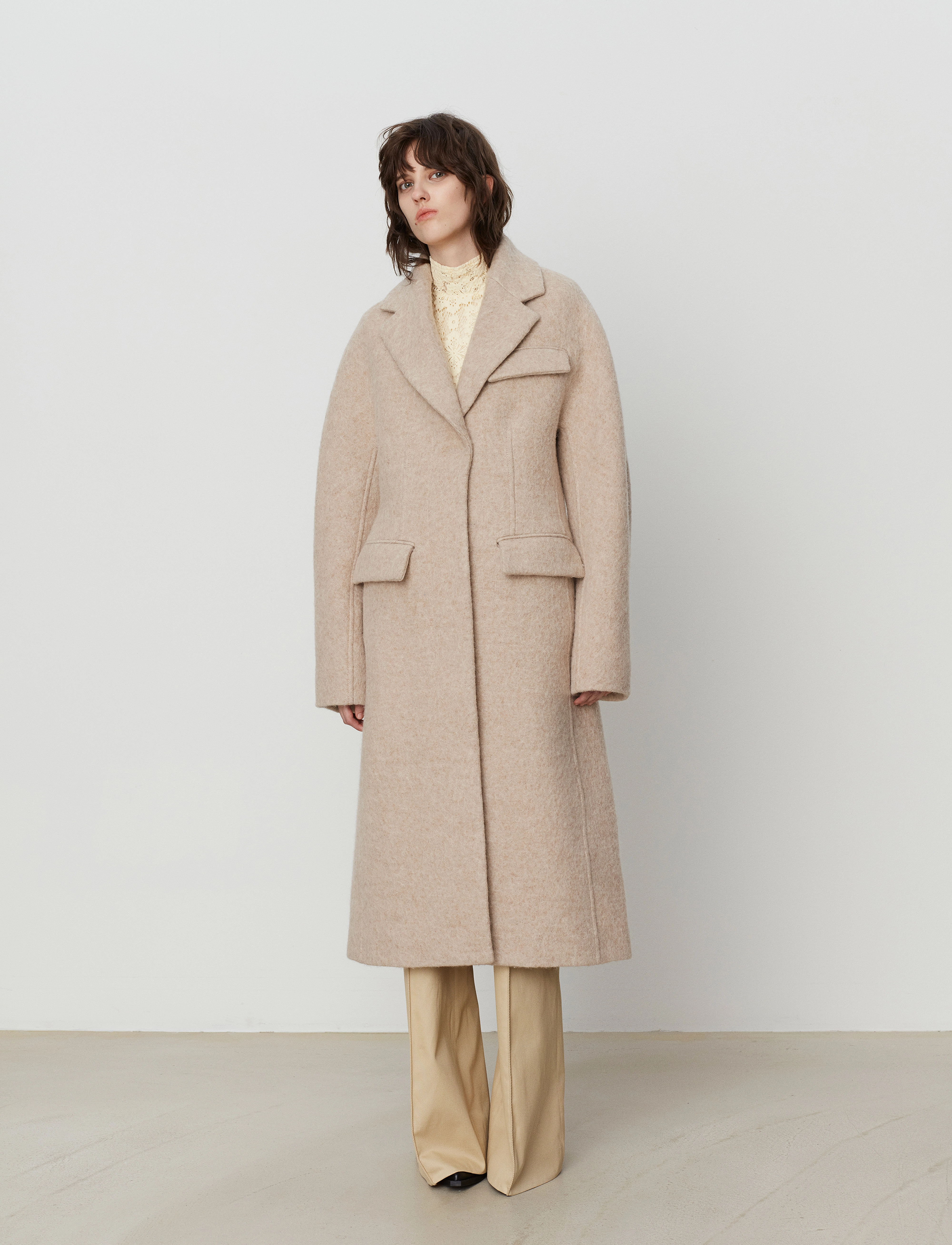 Day Birger et Mikkelsen - Sigga - Fluffy Wool Blend - pale khaki - 2