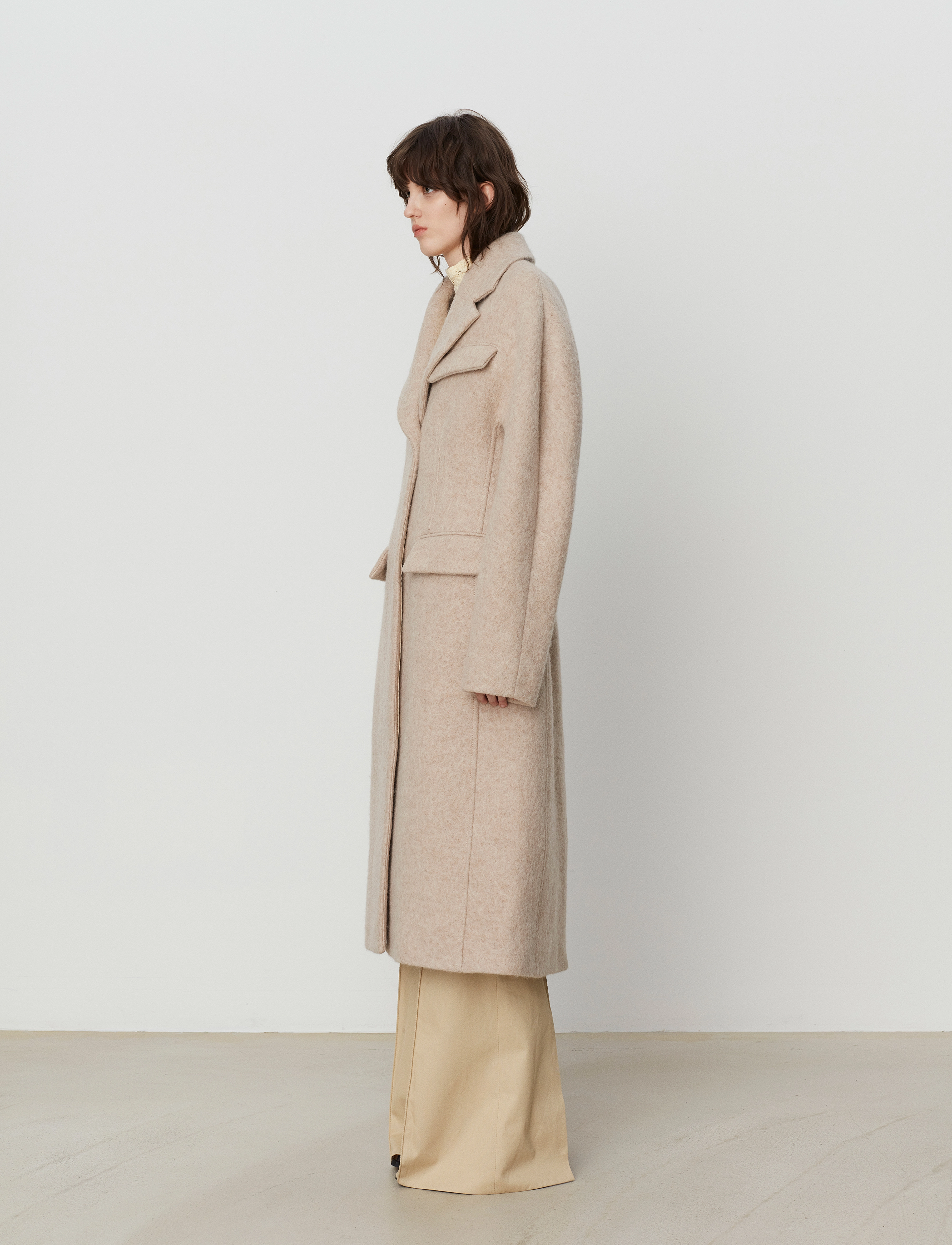 Day Birger et Mikkelsen - Sigga - Fluffy Wool Blend - pale khaki - 3