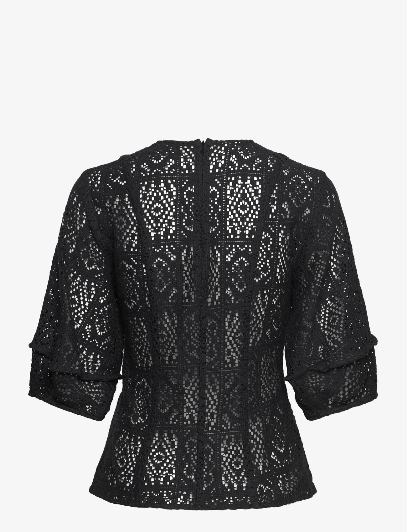 Day Birger et Mikkelsen - Cordelia - Cotton Crochet Lace - blouses korte mouwen - black - 1