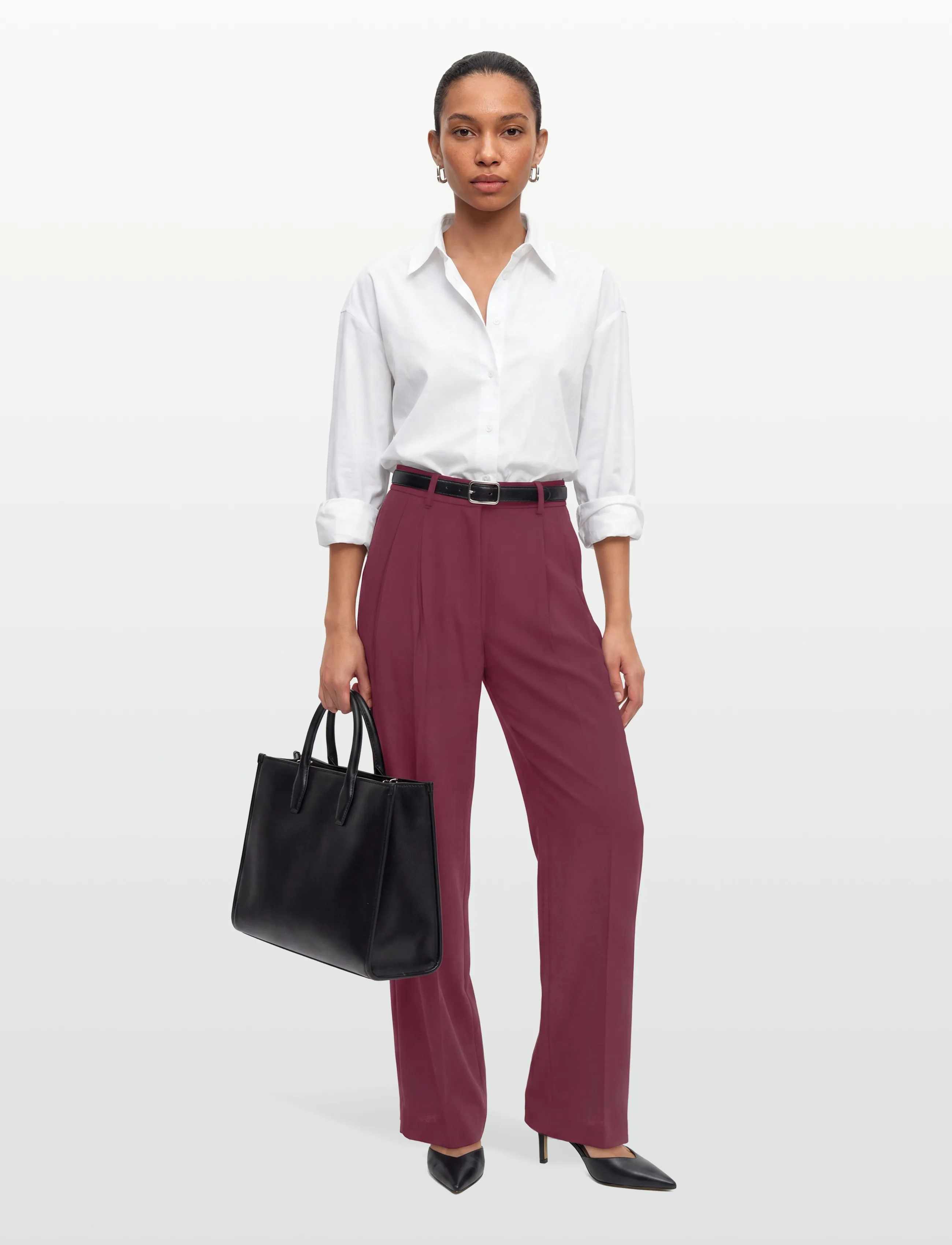 Day Birger et Mikkelsen Enzo - Classic Gabardine, 40, Burgundy, Bukser > Brede Ben, Dame