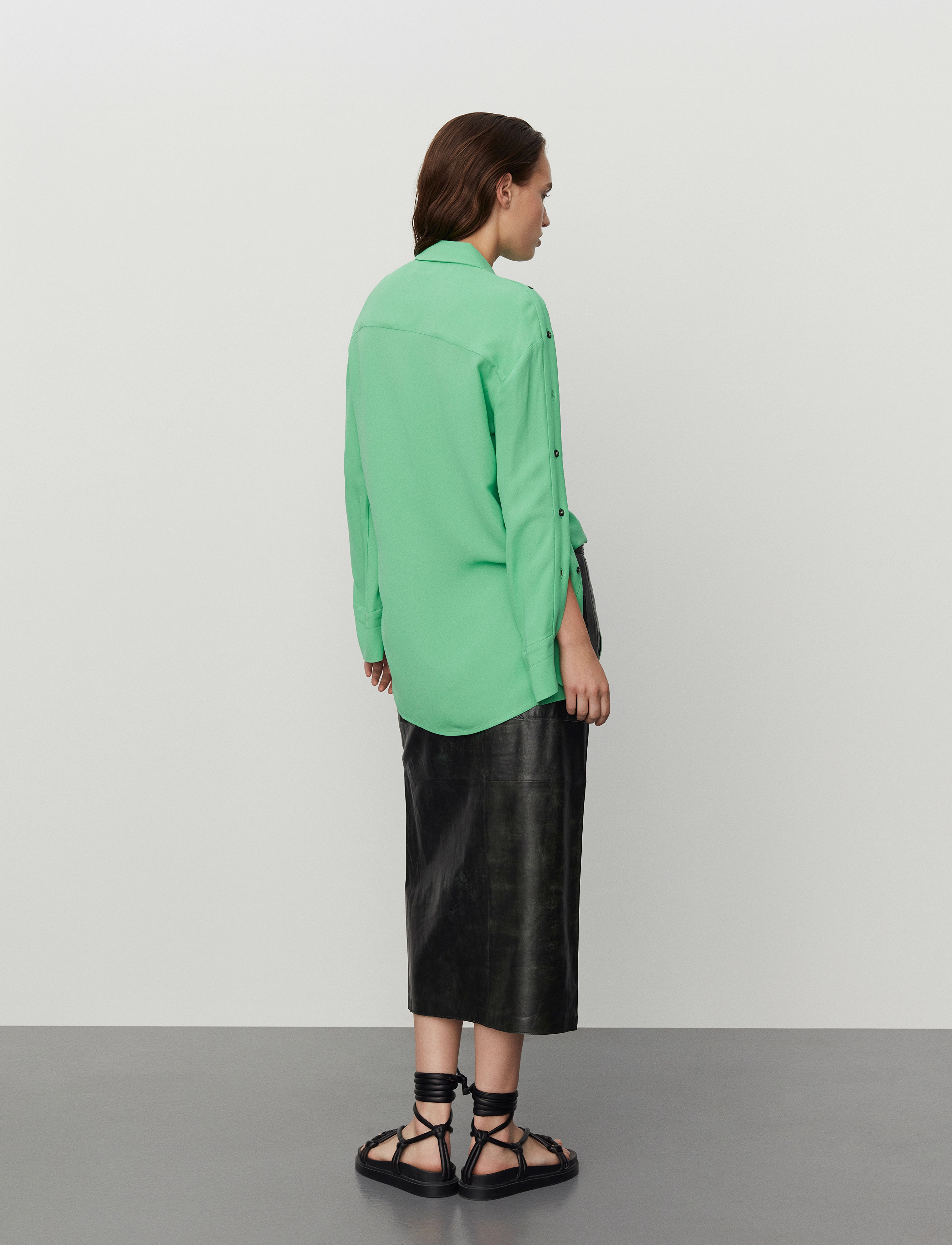 Day Birger et Mikkelsen - Sylvie - Matte Viscose Crepe - langärmlige blusen - bright green - 5