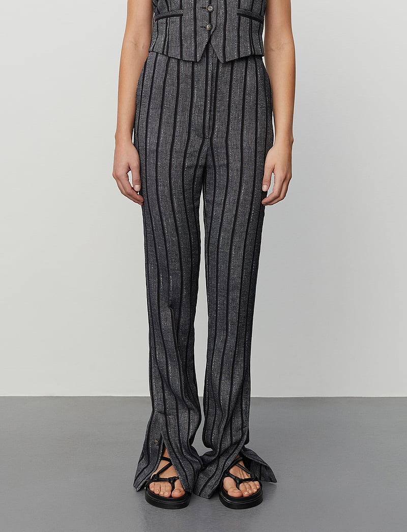 Day Birger et Mikkelsen - Ally - Cotton Blend Stripe - alt laiad püksid - black - 0