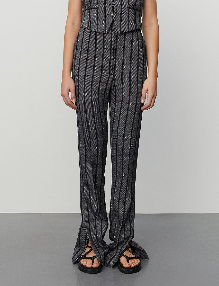 Day Birger et Mikkelsen - Ally - Cotton Blend Stripe - ar zvanveida galiem - black - 0