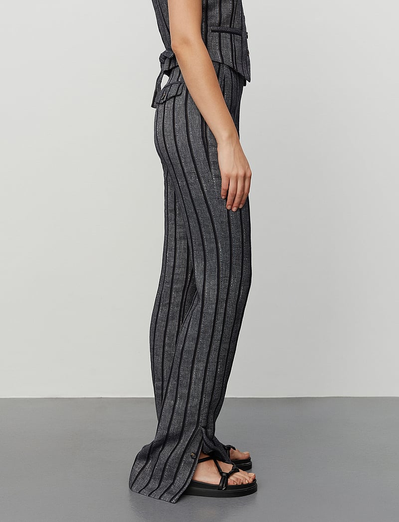 Day Birger et Mikkelsen - Ally - Cotton Blend Stripe - alt laiad püksid - black - 3