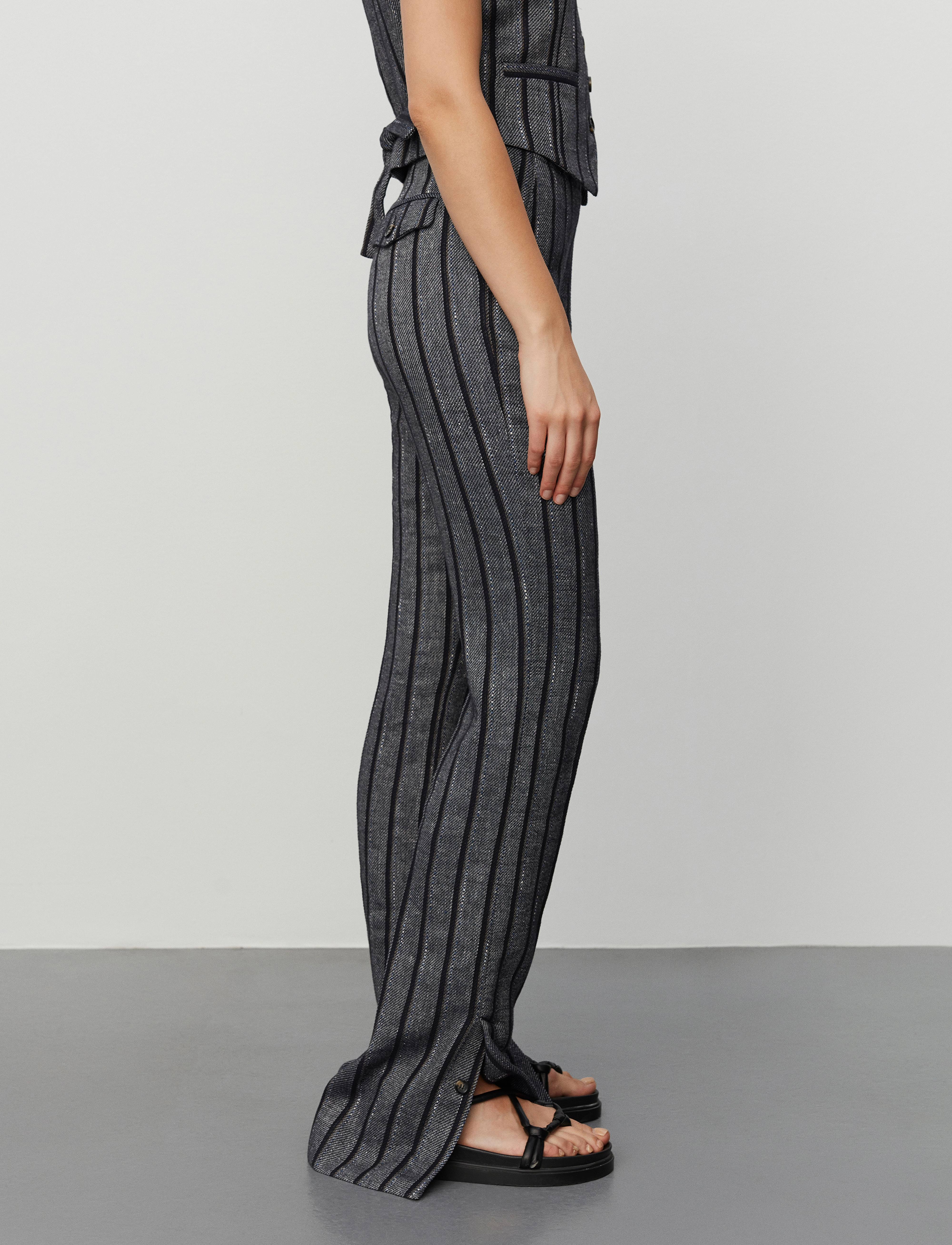 Day Birger et Mikkelsen - Ally - Cotton Blend Stripe - festtøj til outletpriser - black - 3