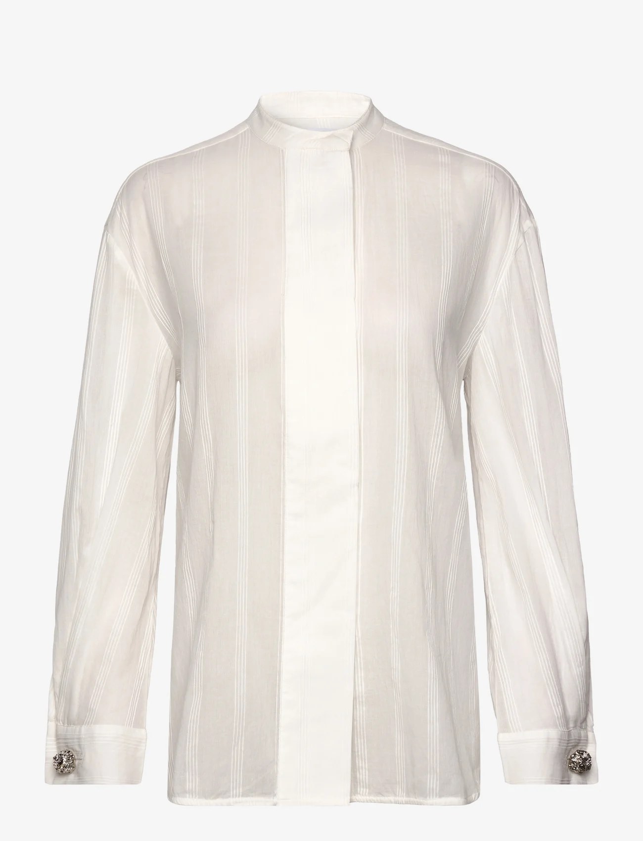 Day Birger et Mikkelsen - Nolan - Crispy Cotton Stripe - langermede skjorter - bright white - 0