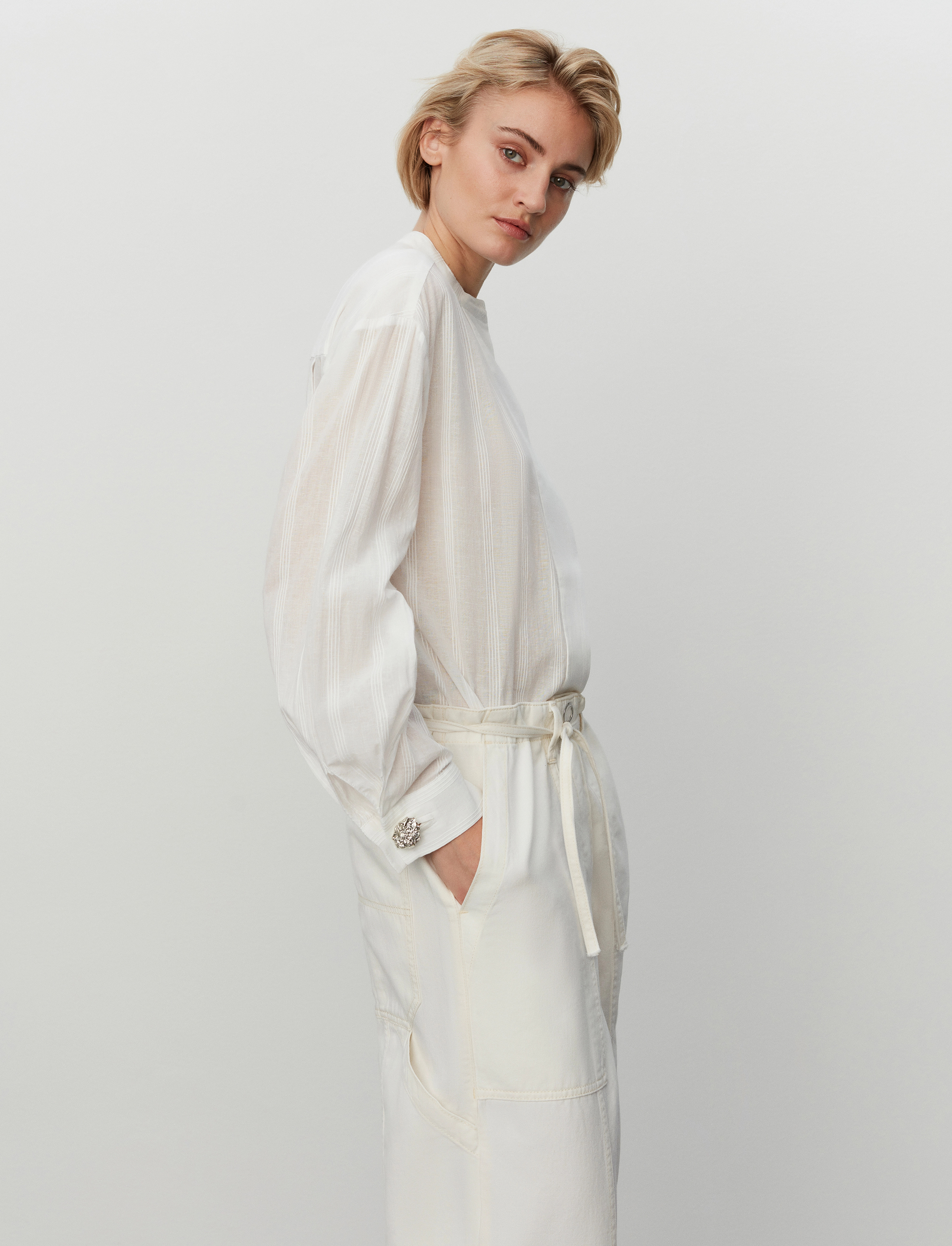 Day Birger et Mikkelsen - Nolan - Crispy Cotton Stripe - koszule z długimi rękawami - bright white - 3