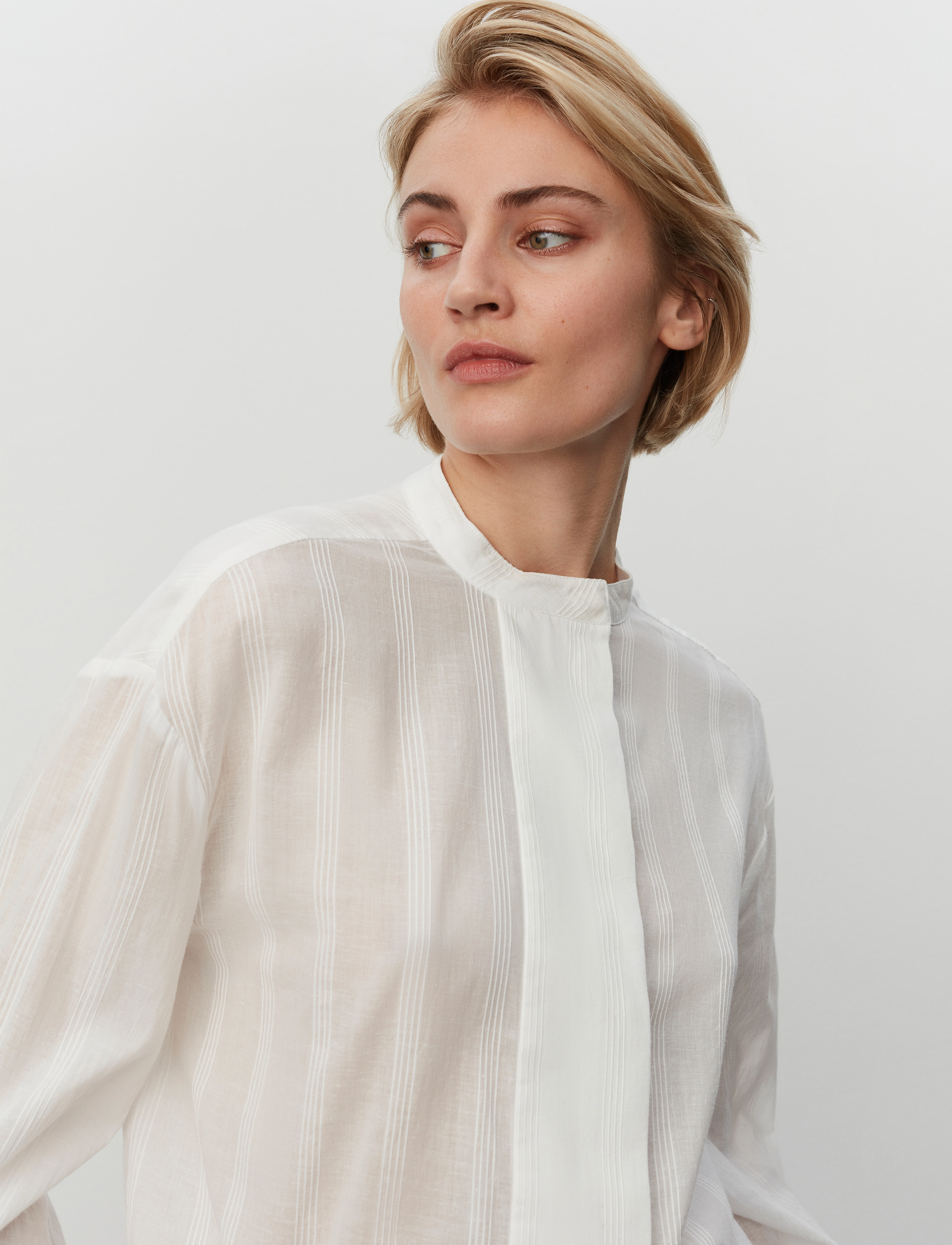 Day Birger et Mikkelsen - Nolan - Crispy Cotton Stripe - koszule z długimi rękawami - bright white - 4