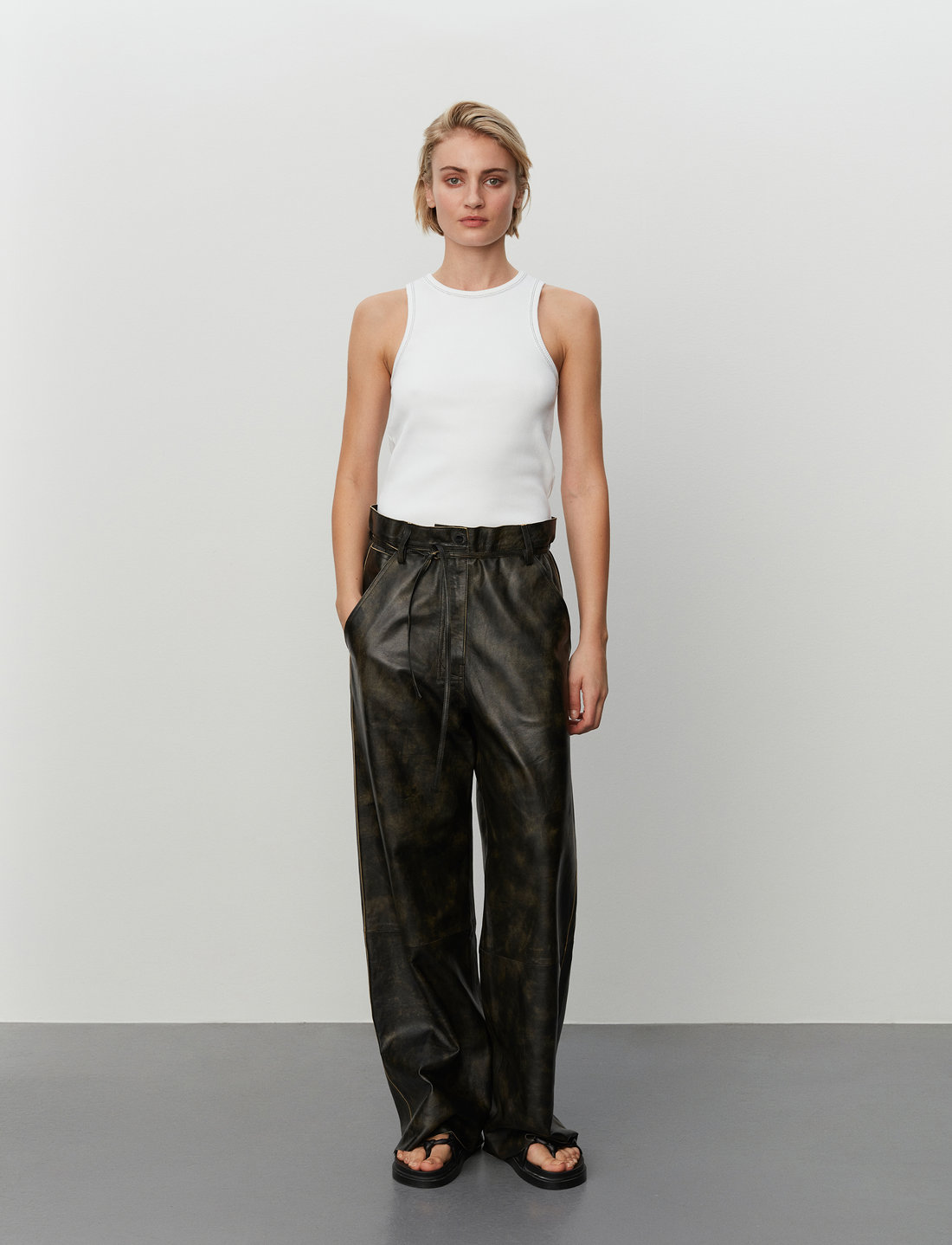 Buy leather hot sale trousers