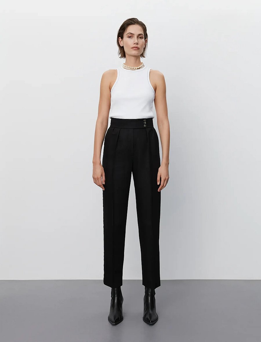 Day Birger et Mikkelsen - Elliot - Delicate Wool Twill - raka byxor - black - 0