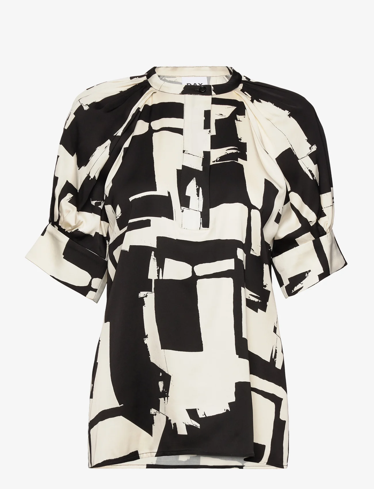 Day Birger et Mikkelsen - Venice - Graphic Collage RD - short-sleeved blouses - black - 0