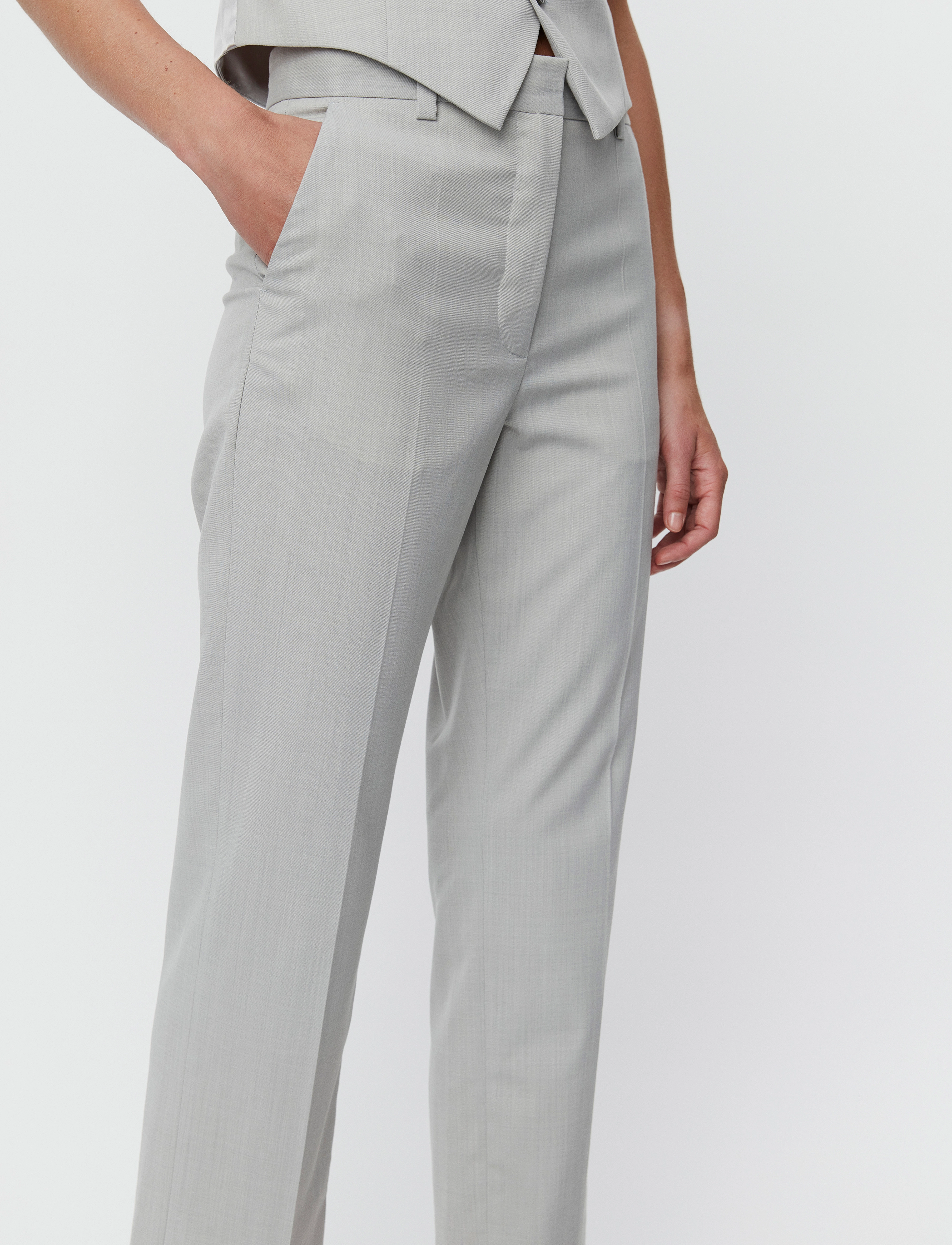 Day Birger et Mikkelsen - Classic Lady - Classic Wool Blend - straight leg trousers - smoke melange - 5