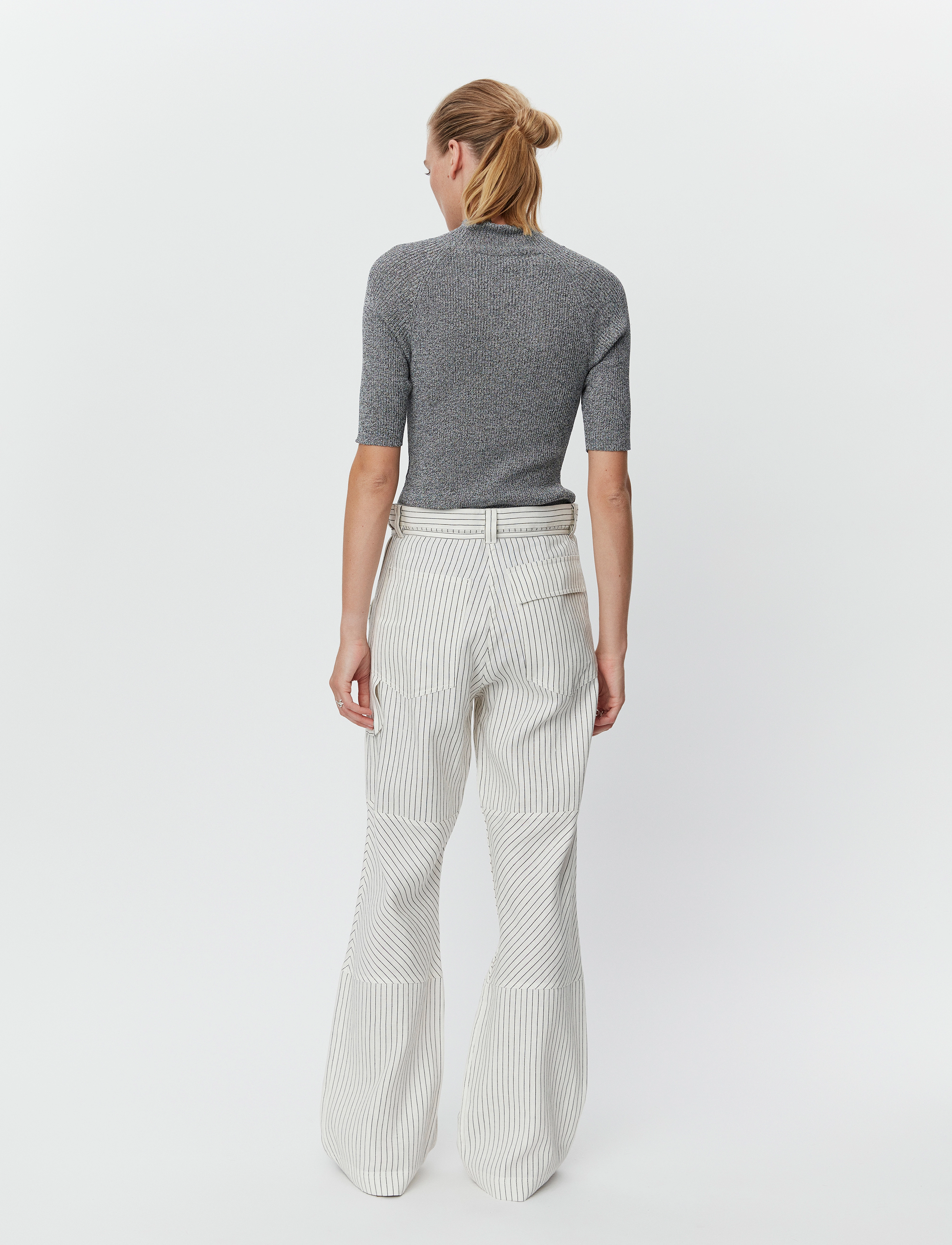 Day Birger et Mikkelsen - Culkin - Cozy Linen Stripe - hørbukser - black - 5