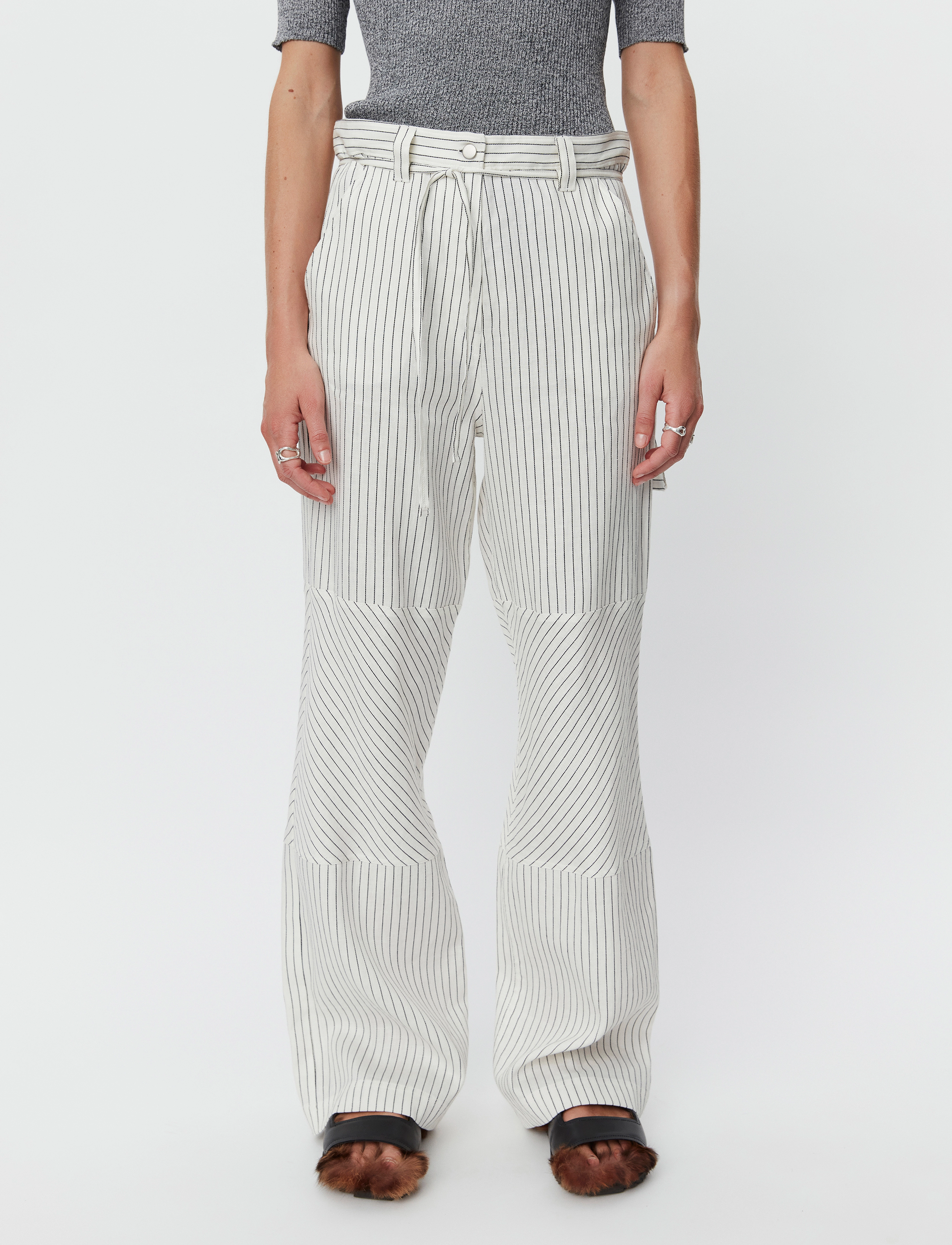 Day Birger et Mikkelsen - Culkin - Cozy Linen Stripe - hørbukser - black - 3