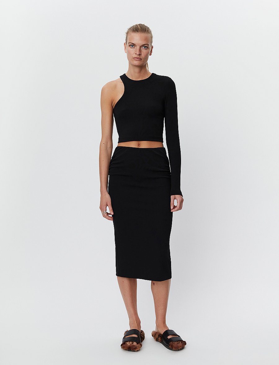 Day Birger et Mikkelsen - Duncan - All Day Jersey - midi nederdele - black - 0