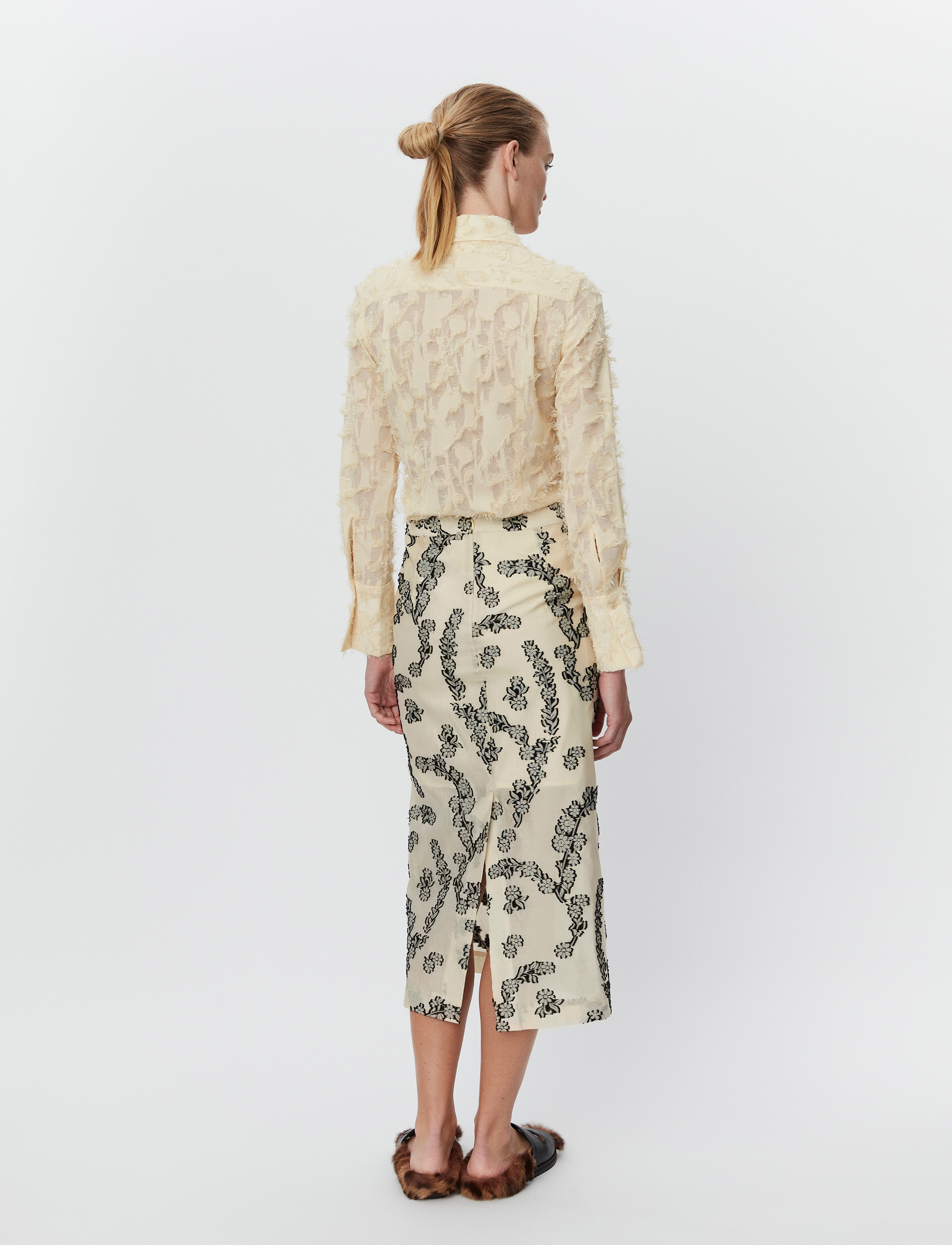 Day Birger et Mikkelsen - Evanna - Floral Jacquard - midi nederdele - almond oil - 5
