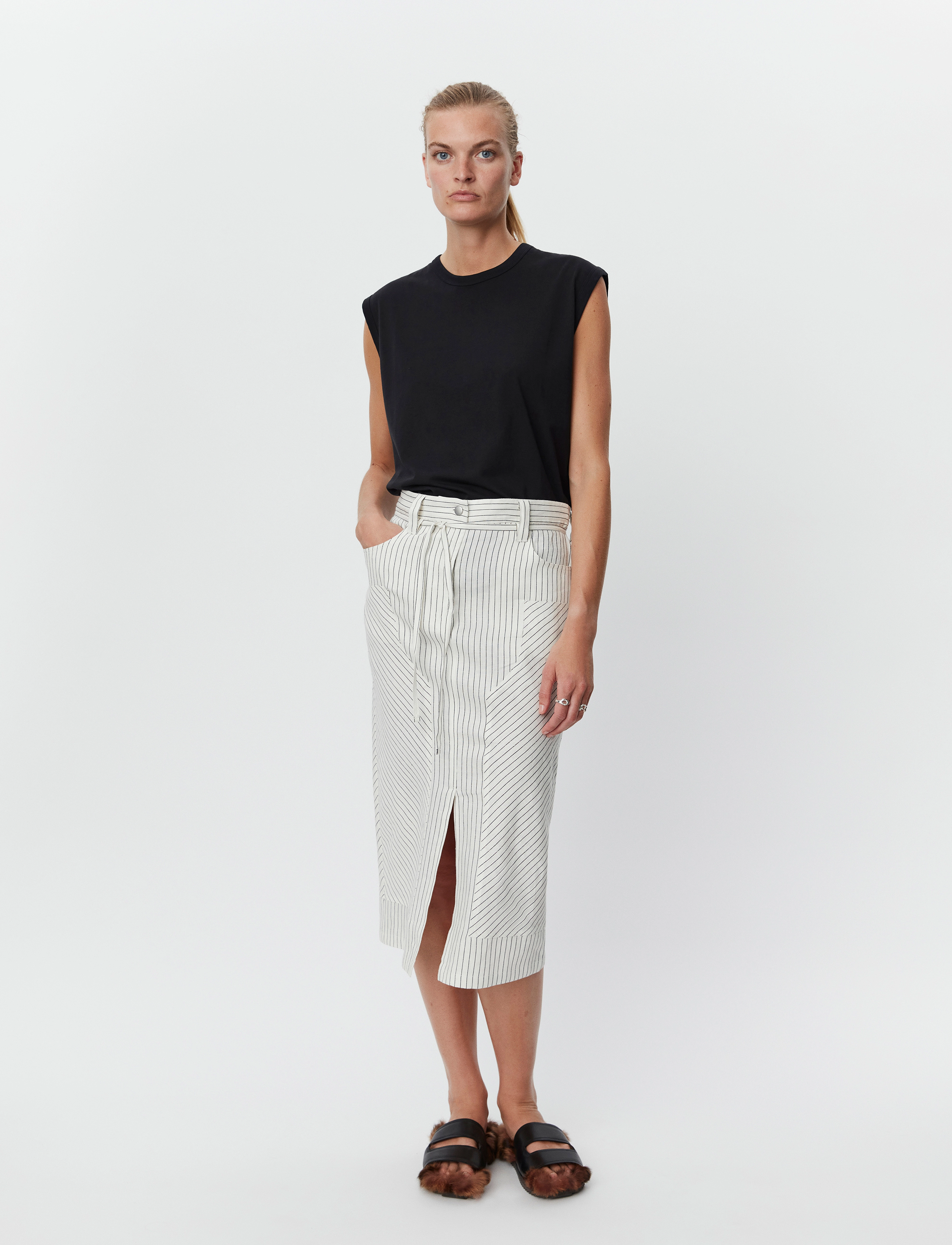 Day Birger et Mikkelsen - Freda - Cozy Linen Stripe - pliiatsseelikud - black - 3