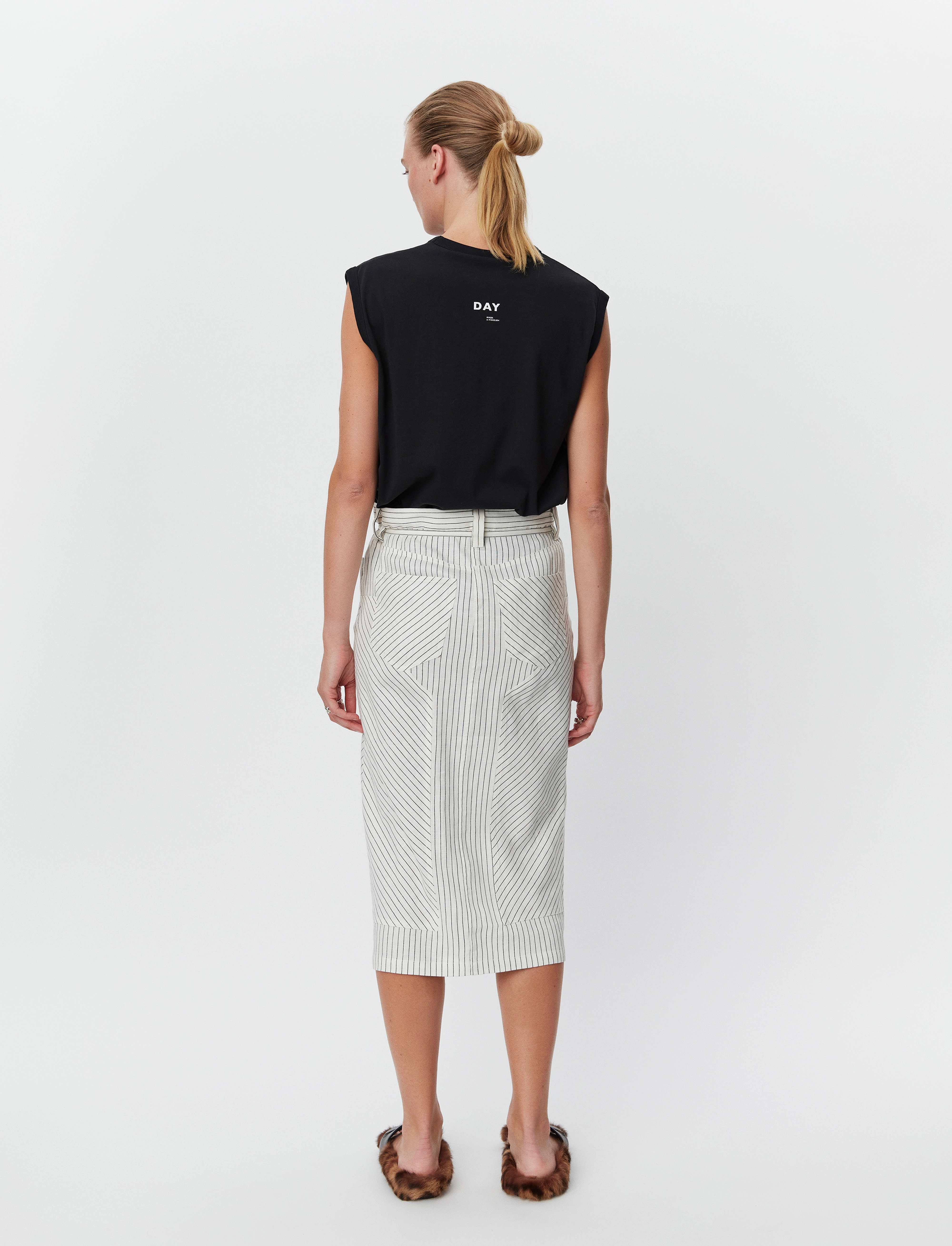 Day Birger et Mikkelsen - Freda - Cozy Linen Stripe - pliiatsseelikud - black - 4