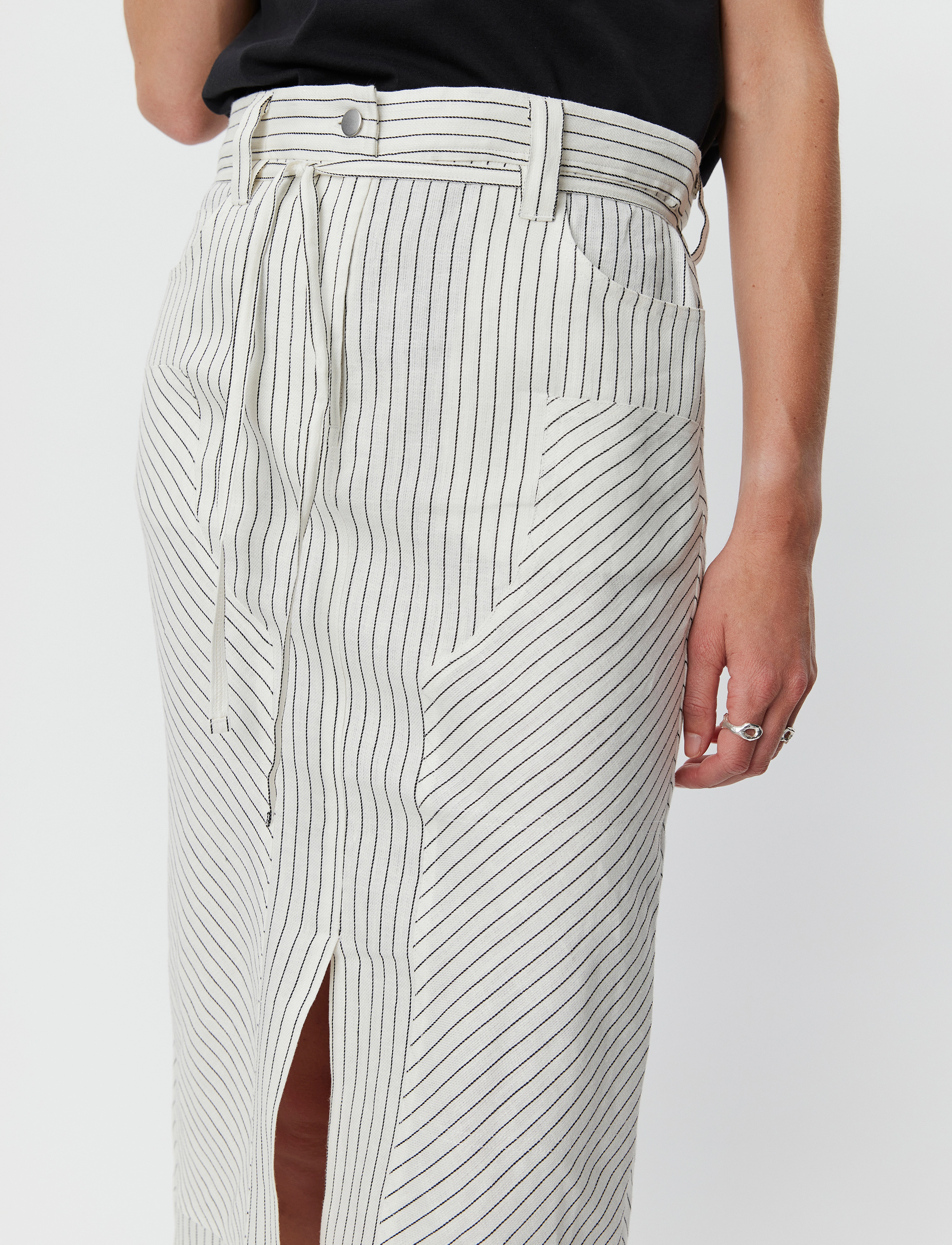 Day Birger et Mikkelsen - Freda - Cozy Linen Stripe - pliiatsseelikud - black - 5