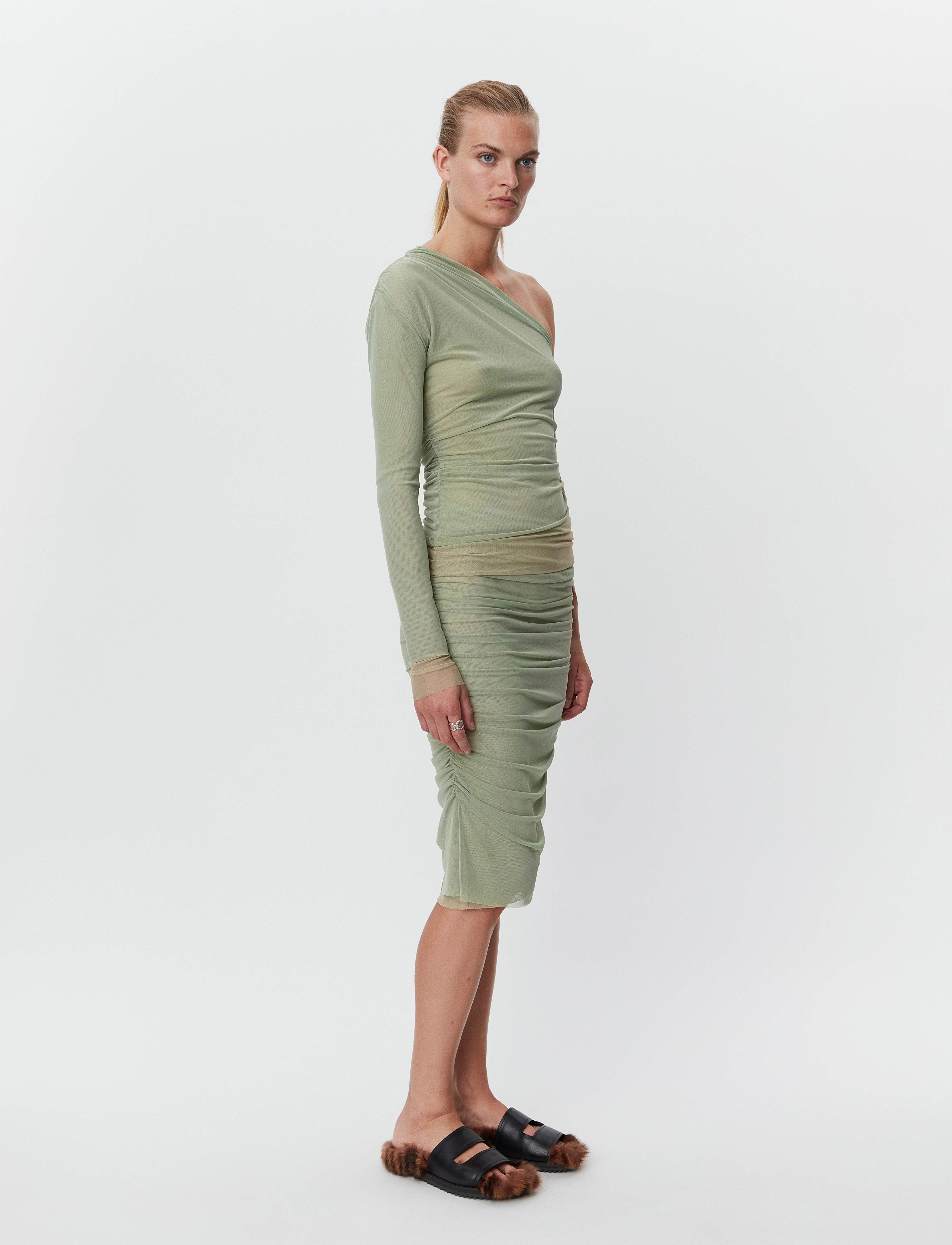 Day Birger et Mikkelsen - Shona - Mesh Solid RD - langärmlige blusen - algave green - 4