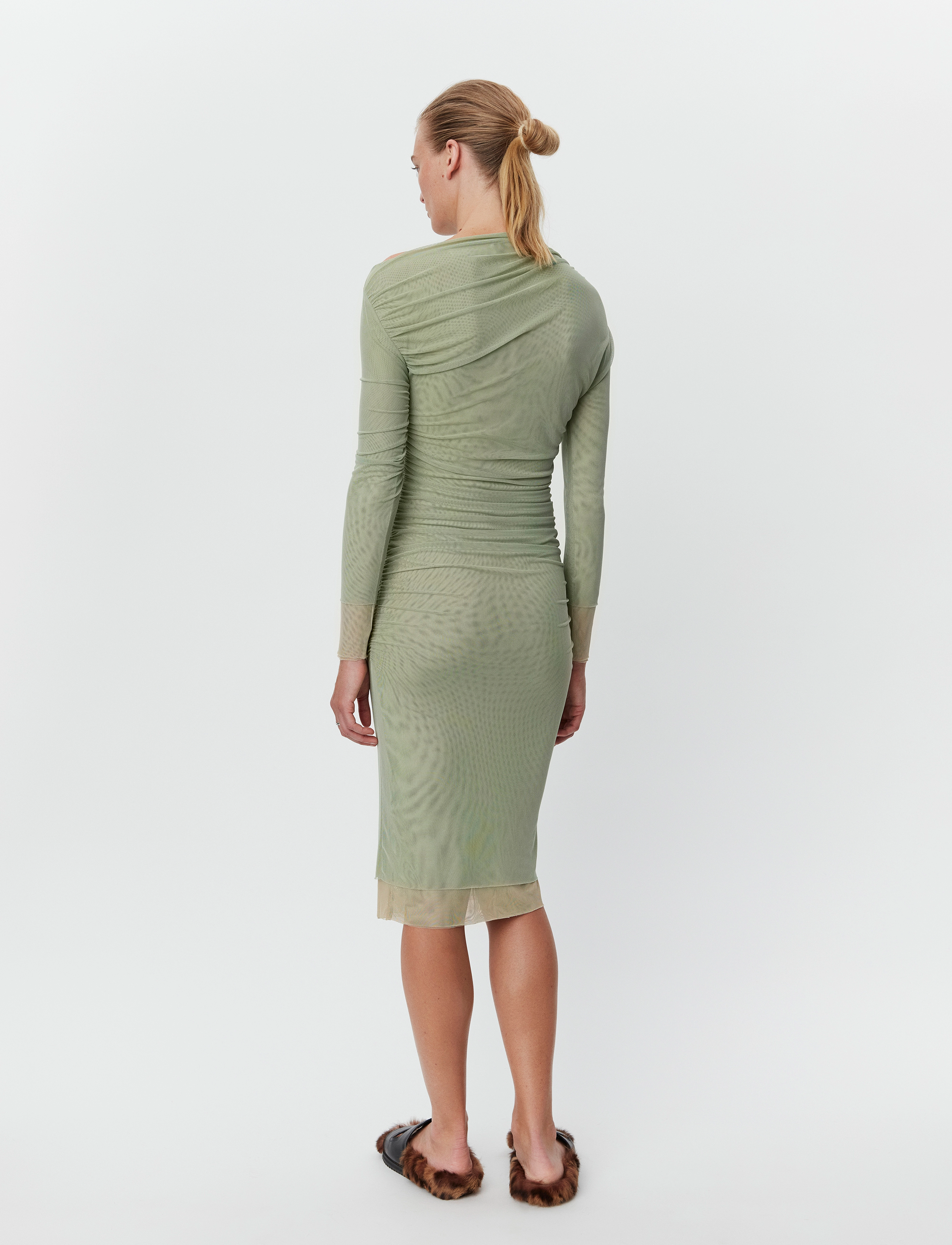 Day Birger et Mikkelsen - Tahira - Mesh Solid RD - midi kleitas - algave green - 4