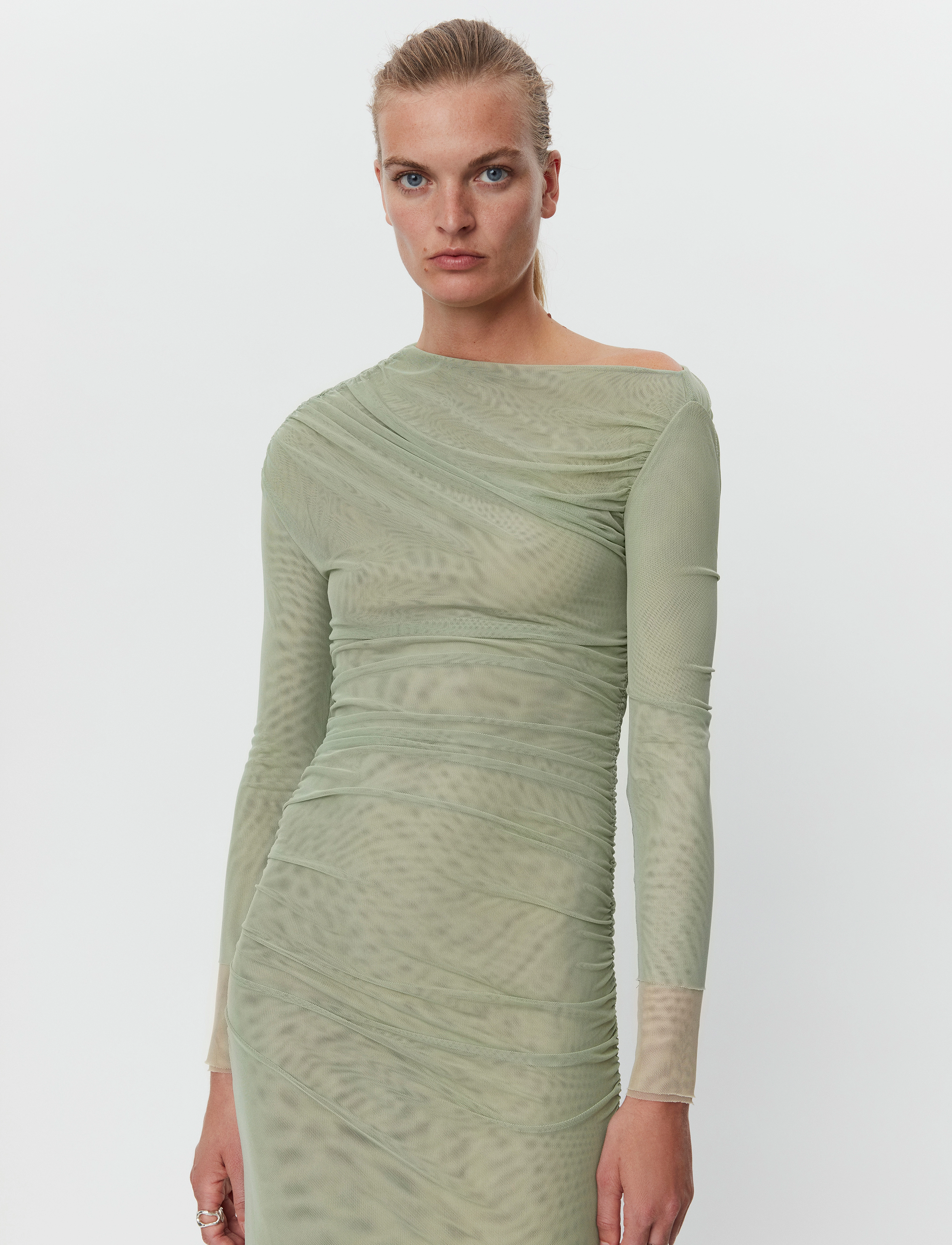 Day Birger et Mikkelsen - Tahira - Mesh Solid RD - midi kleitas - algave green - 5