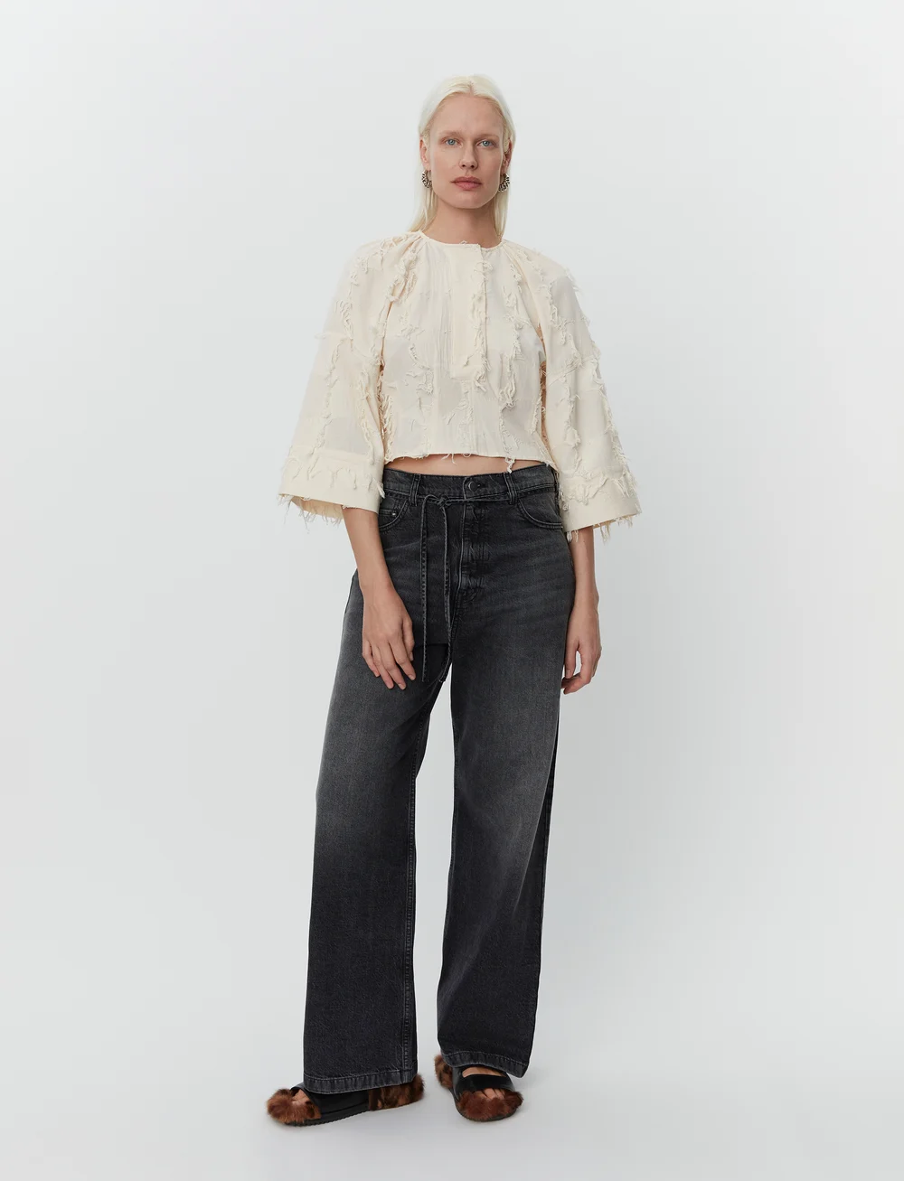 Day Birger et Mikkelsen - Cilia - Organic Cotton Texture RD - langärmlige blusen - jet stream - 0