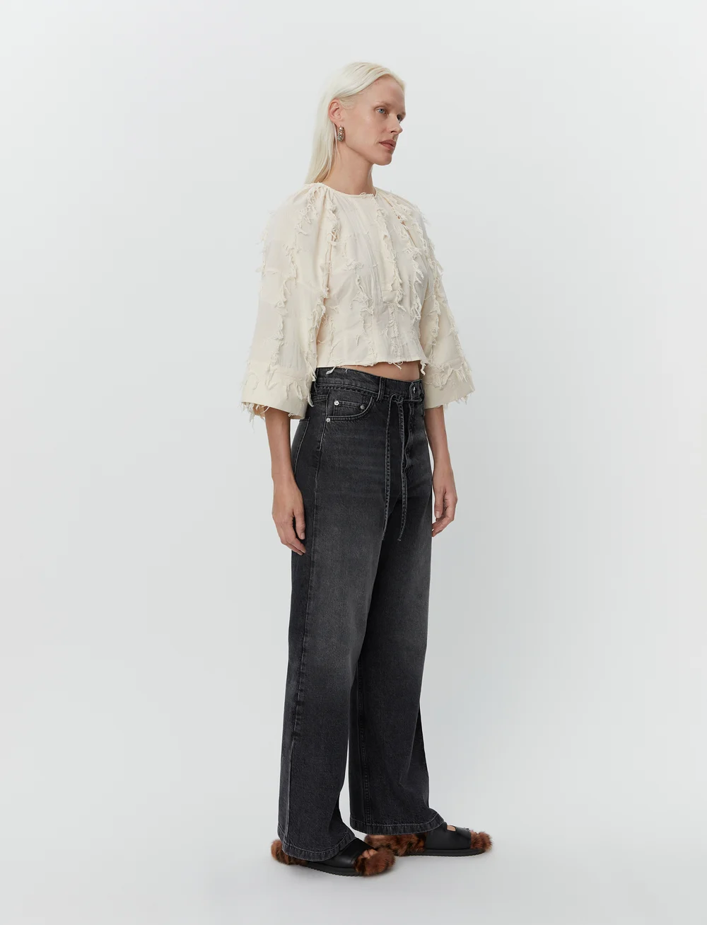 Day Birger et Mikkelsen - Cilia - Organic Cotton Texture RD - langärmlige blusen - jet stream - 3